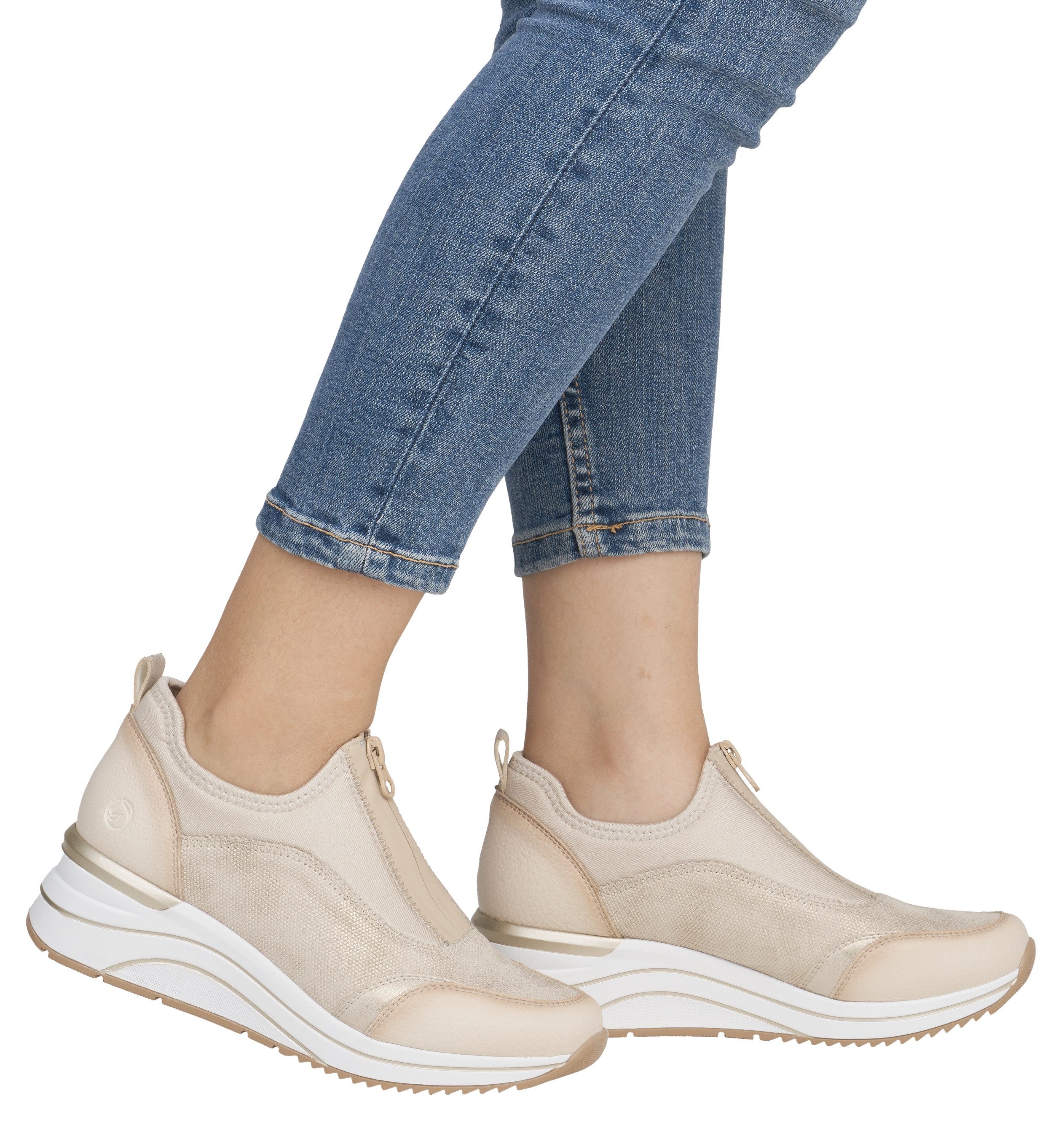 Remonte Slip-on sneakers , vrijetijdsschoen, lage schoen, slipper in vegan verwerking
