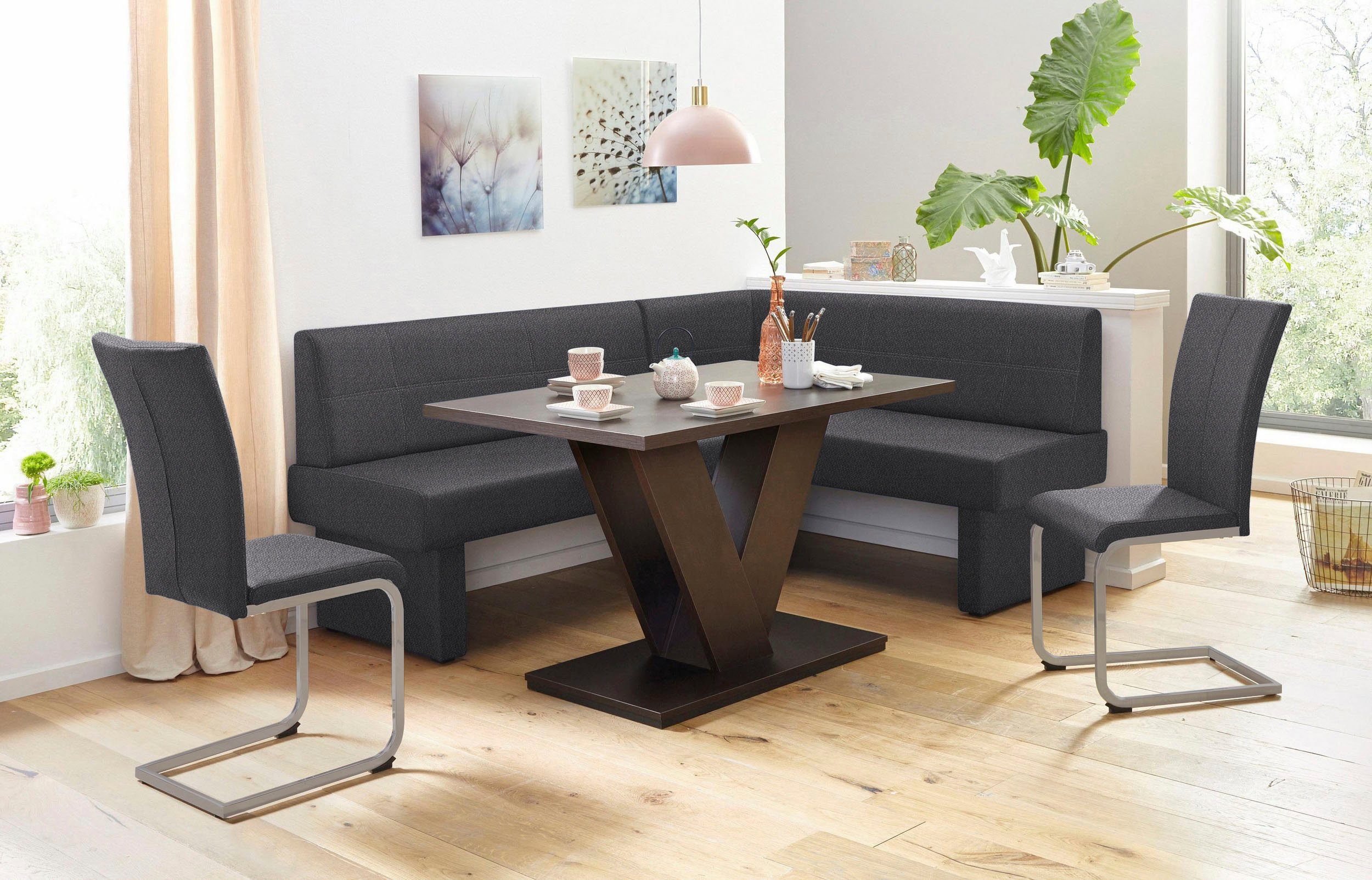 Home affaire Vrijdragende stoel Nils Stoel belastbaar tot 120 kg, frame metaal in chroom-look of zwart (set, 2 stuks)