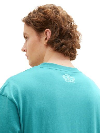 Tom Tailor Denim T-shirt met afgeronde v-hals