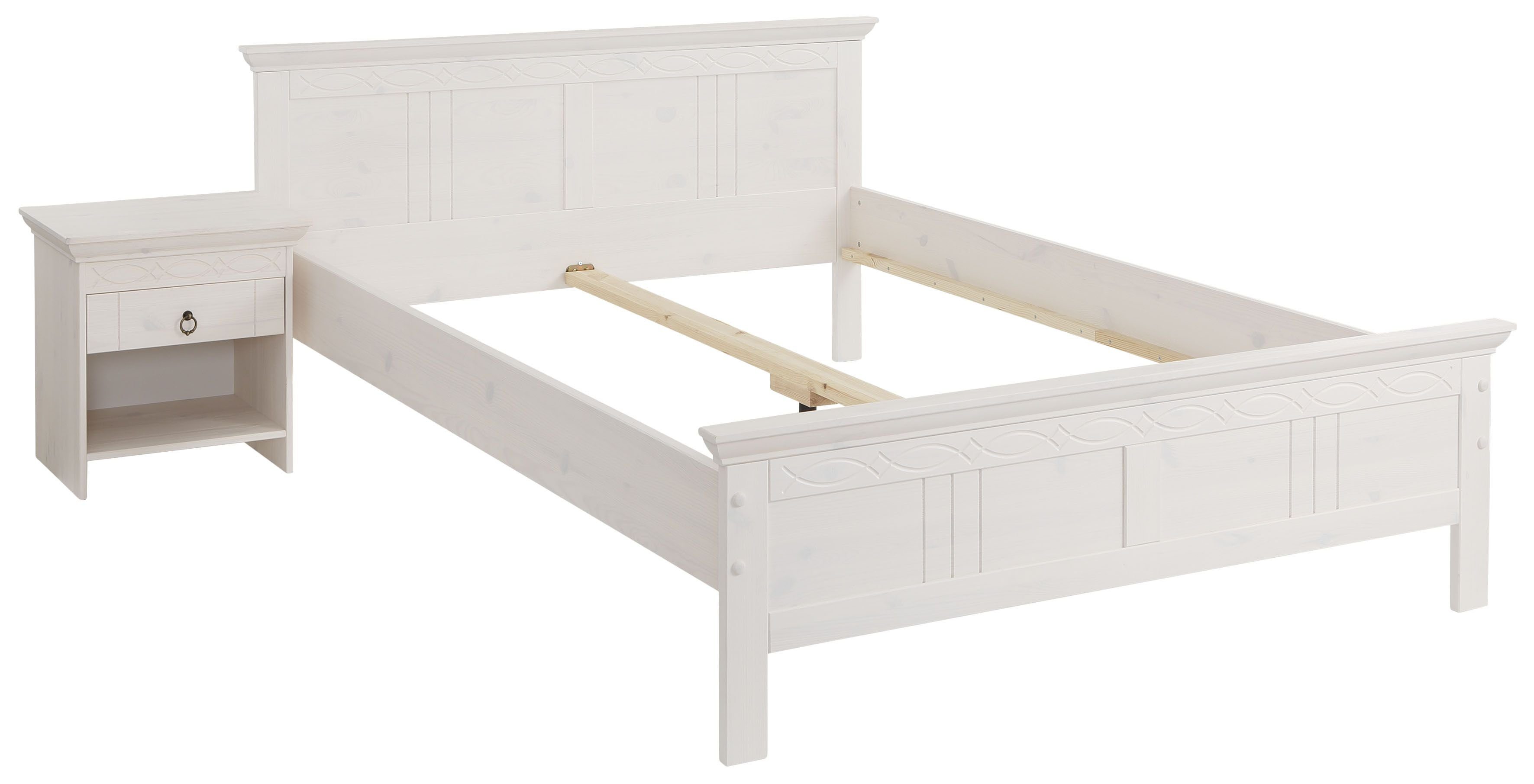 Home affaire Massief houten ledikant Indra, TOPSELLER, landhuisstijl, elegant design, gecertificeerd massief hout