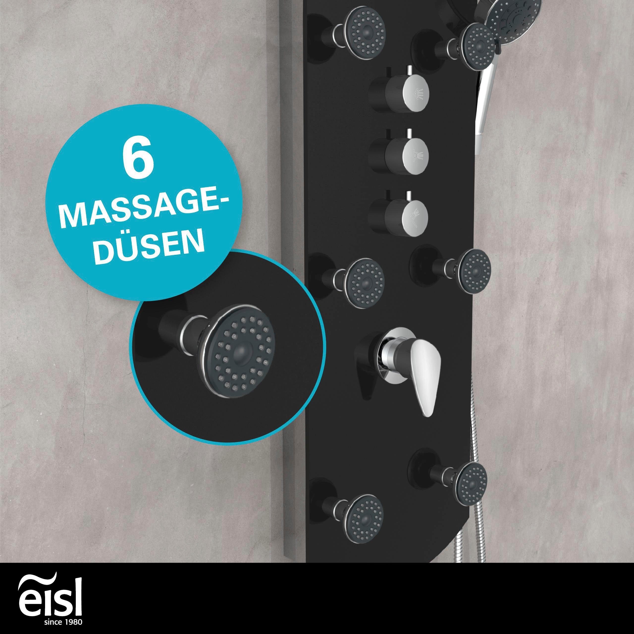 Eisl Douchekolom KARIBIK 6 massagestralen, wellness douchesysteem met kraan en regendouche