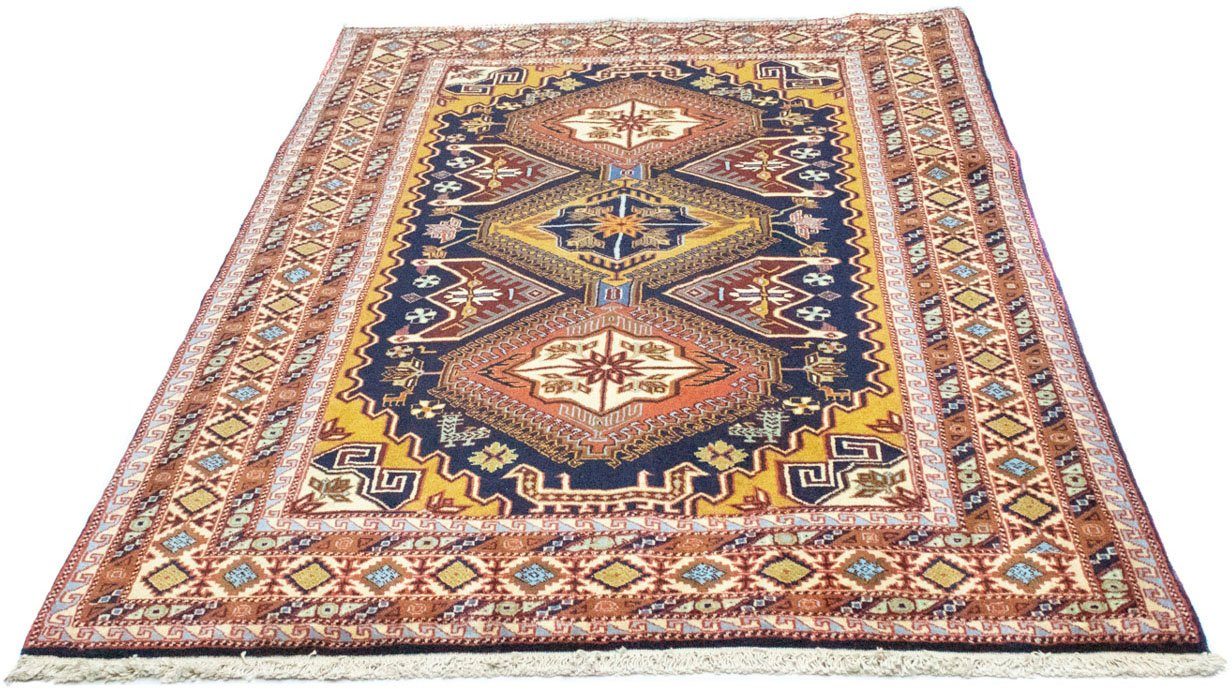 morgenland Wollen kleed Bidjar geometrisch Blu 196 x 138 cm Uniek exemplaar met certificaat