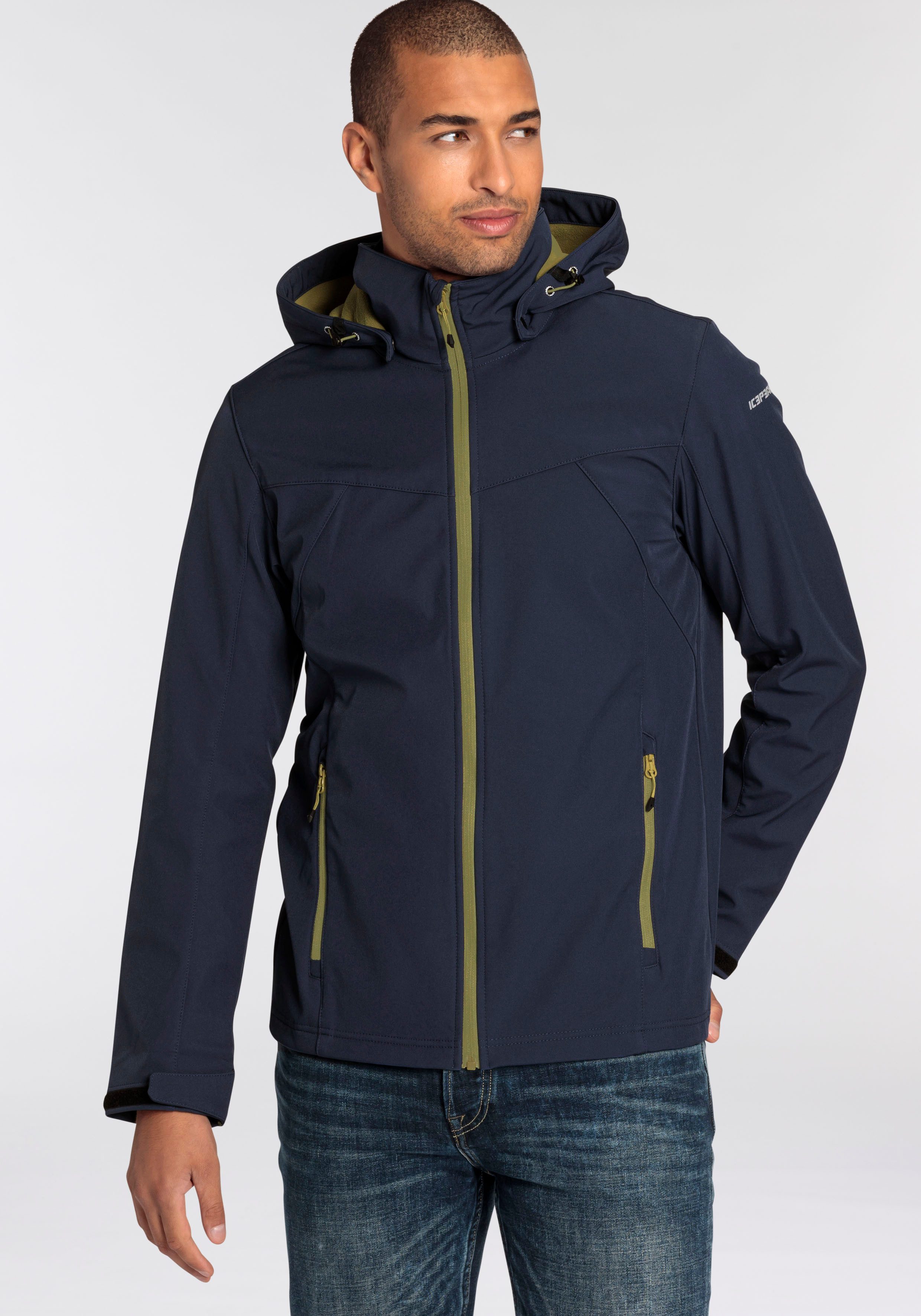 Icepeak Softshell-jack H SOFTSHELLJACKE BRIMFIELD met stijlvolle logo-opschriften