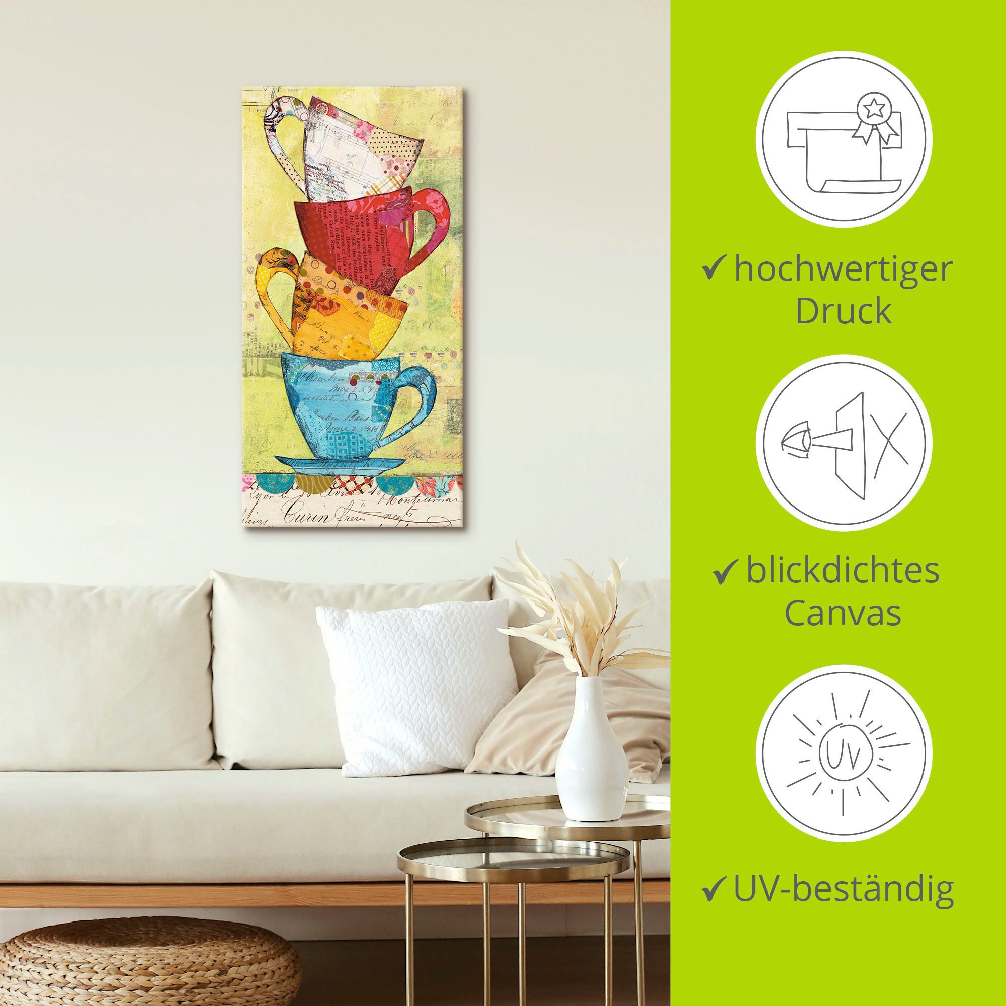 Artland Artprint Kom voor koffie als artprint op linnen, poster, muursticker in verschillende maten