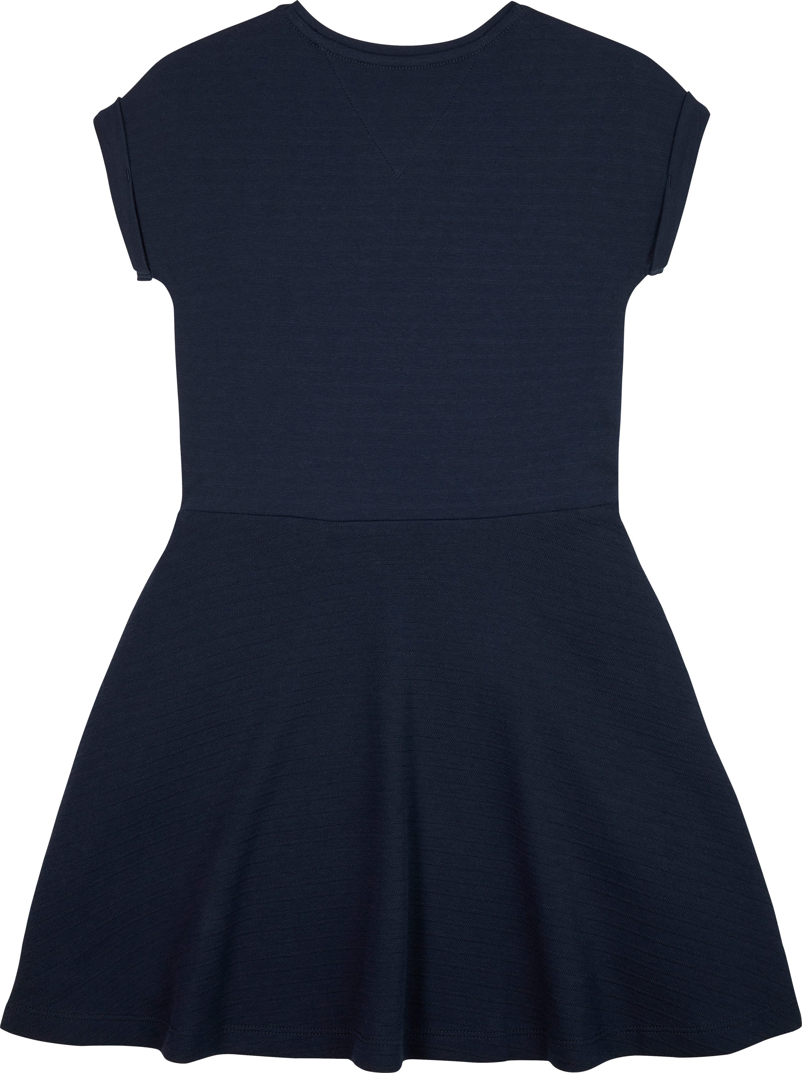 Tommy Hilfiger Jerseyjurk SPACER INTERLOCK DRESS voor kinderen tot 16 jaar met logo-opdruk