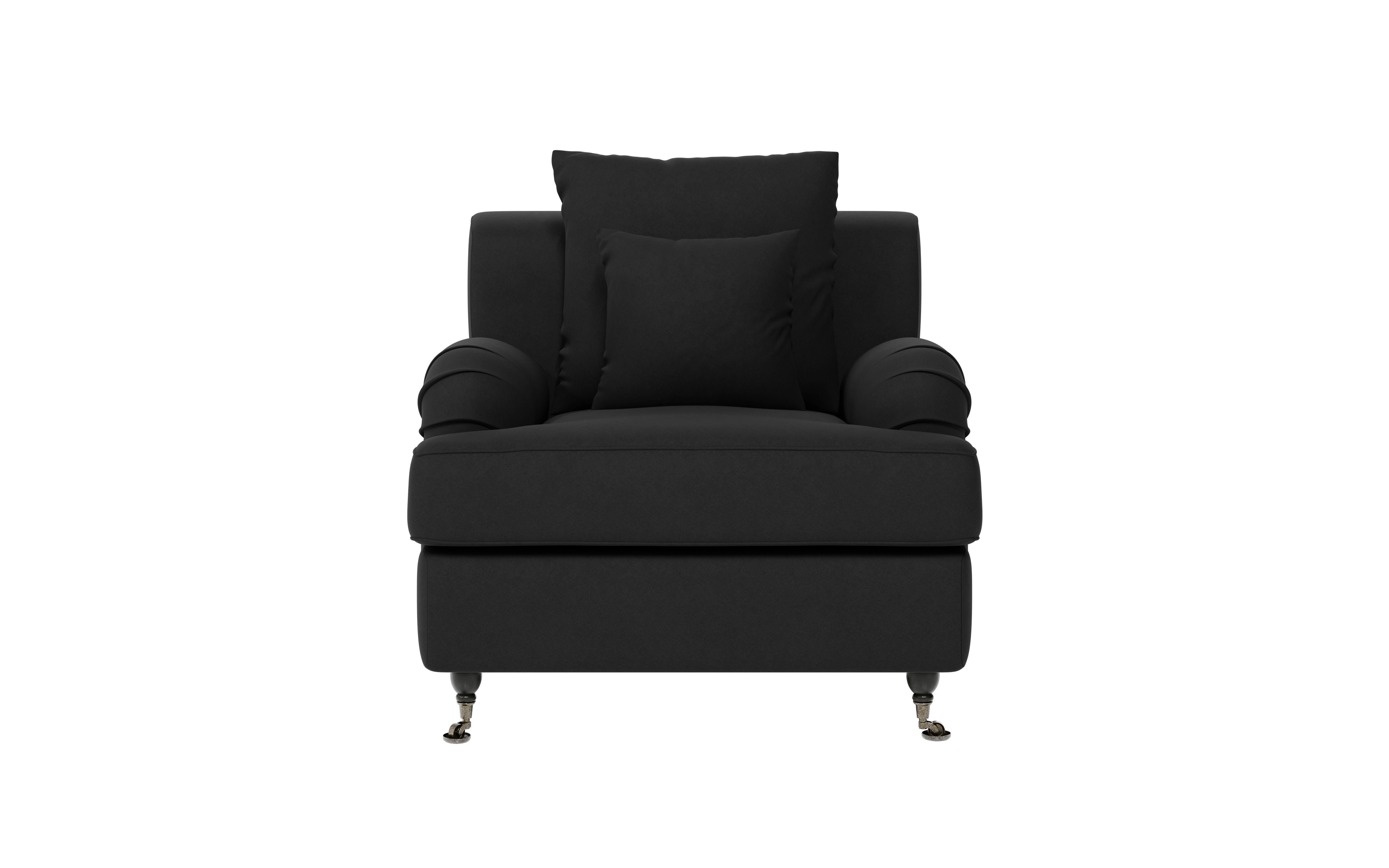 Guido Maria Kretschmer Home&Living Fauteuil NORIN twee soorten poten: voor - wieltjes, aan de achterkant - houten poten