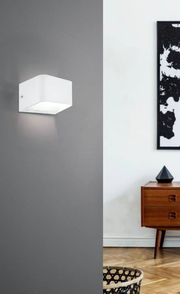 EGLO Wandlamp SANIA 4 wandlamp, wandspot, ganglamp, wit, LED, modern (1 stuk)