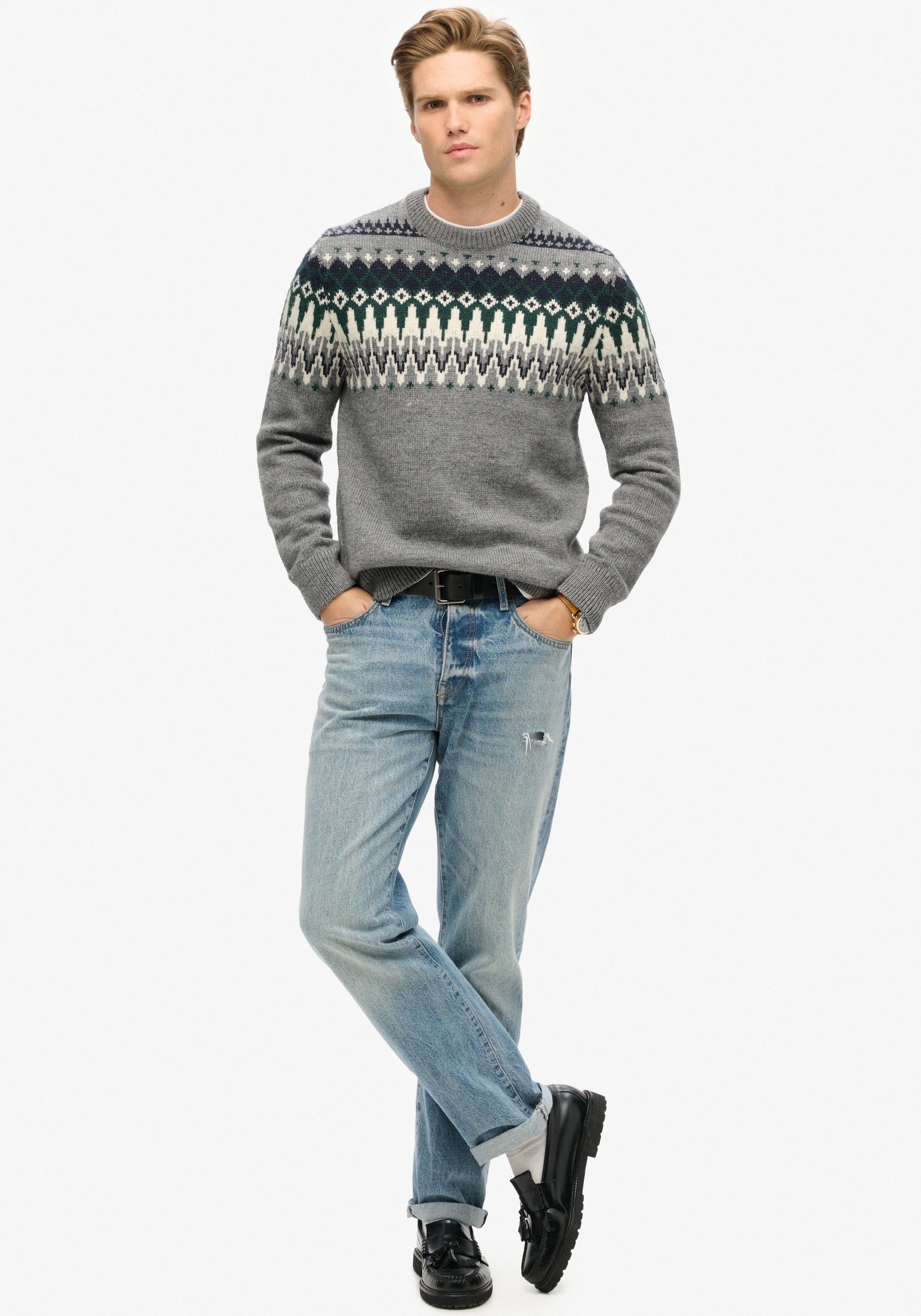 Superdry Trui met ronde hals FAIRISLE KNIT CREW JUMPER