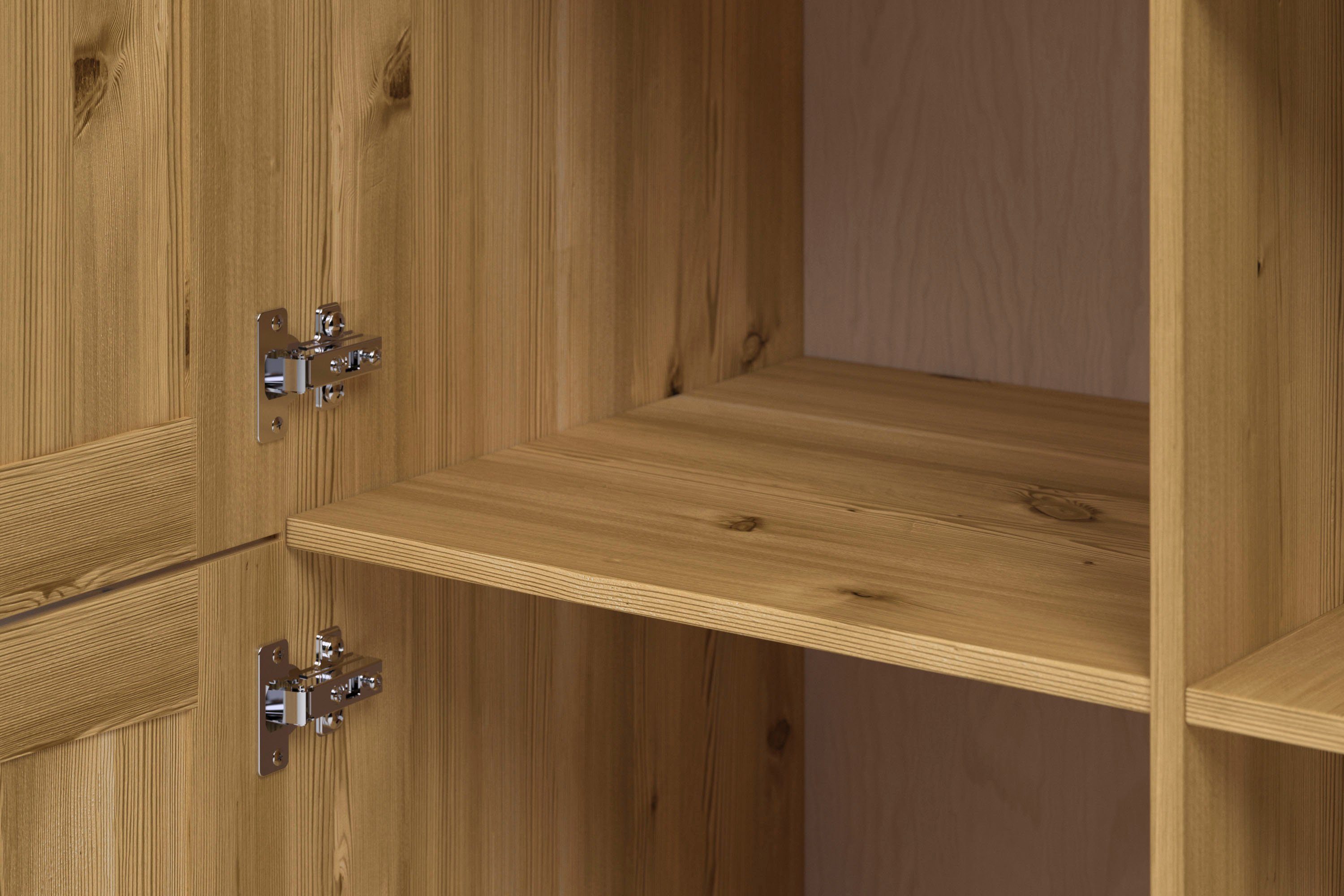 Kochstation Hoge kast KS-Osby Massief grenen, breedte 75 cm, 2 deuren, 4 legplanken, 6 open vakken (1 stuk)