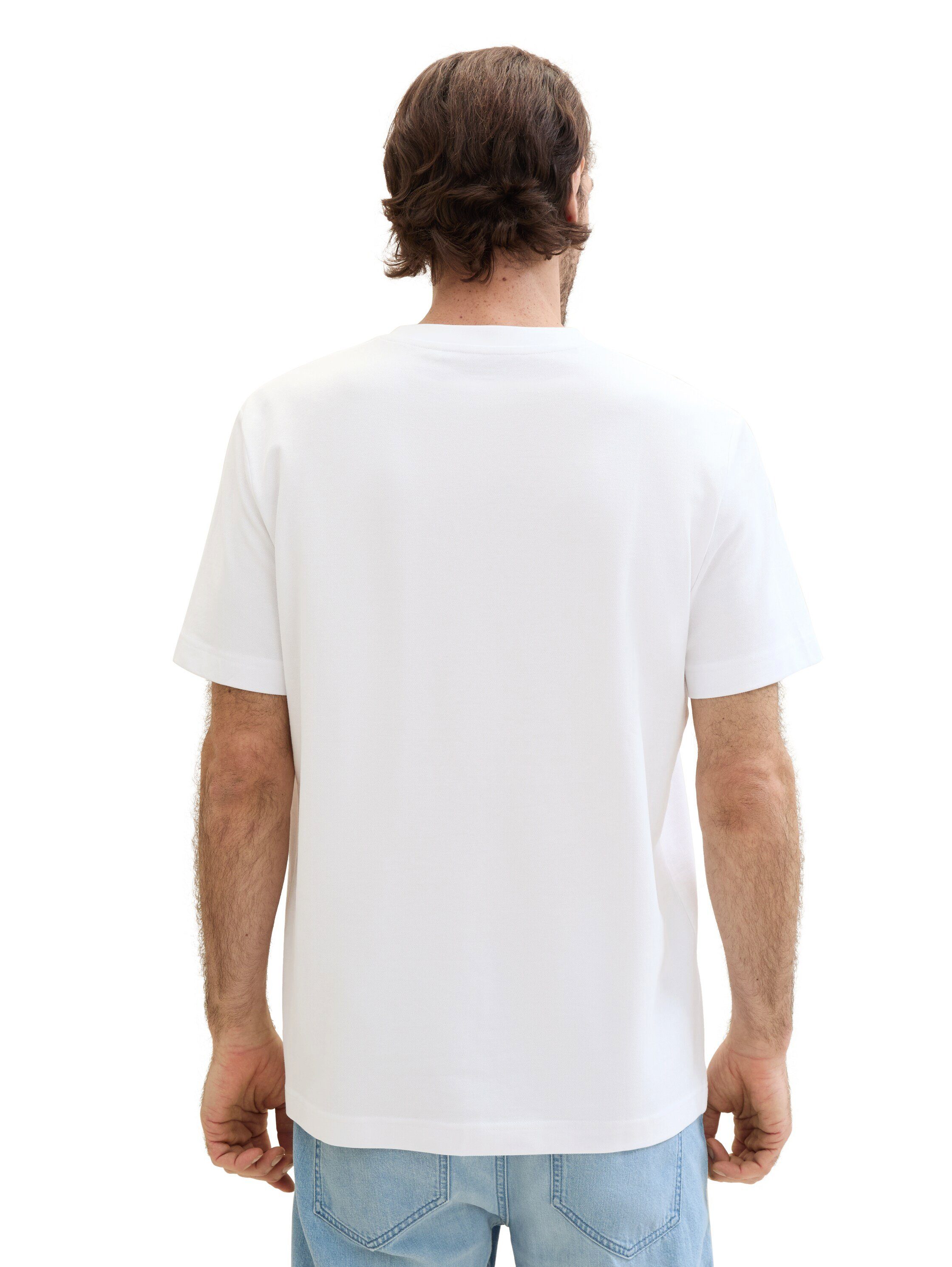 Tom Tailor T-shirt met piqué structuur