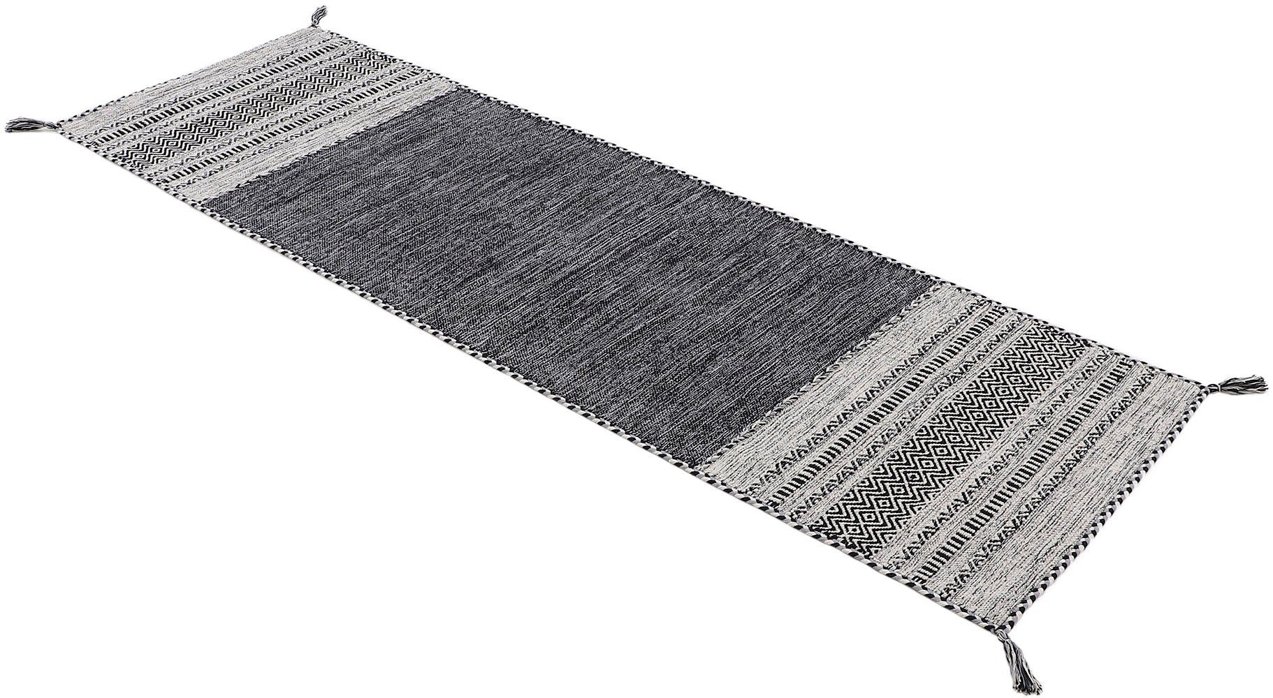 carpetfine Vloerkleed Kelim Azizi Katoenen, tweezijdig te gebruiken kleed met franje, woonkamer