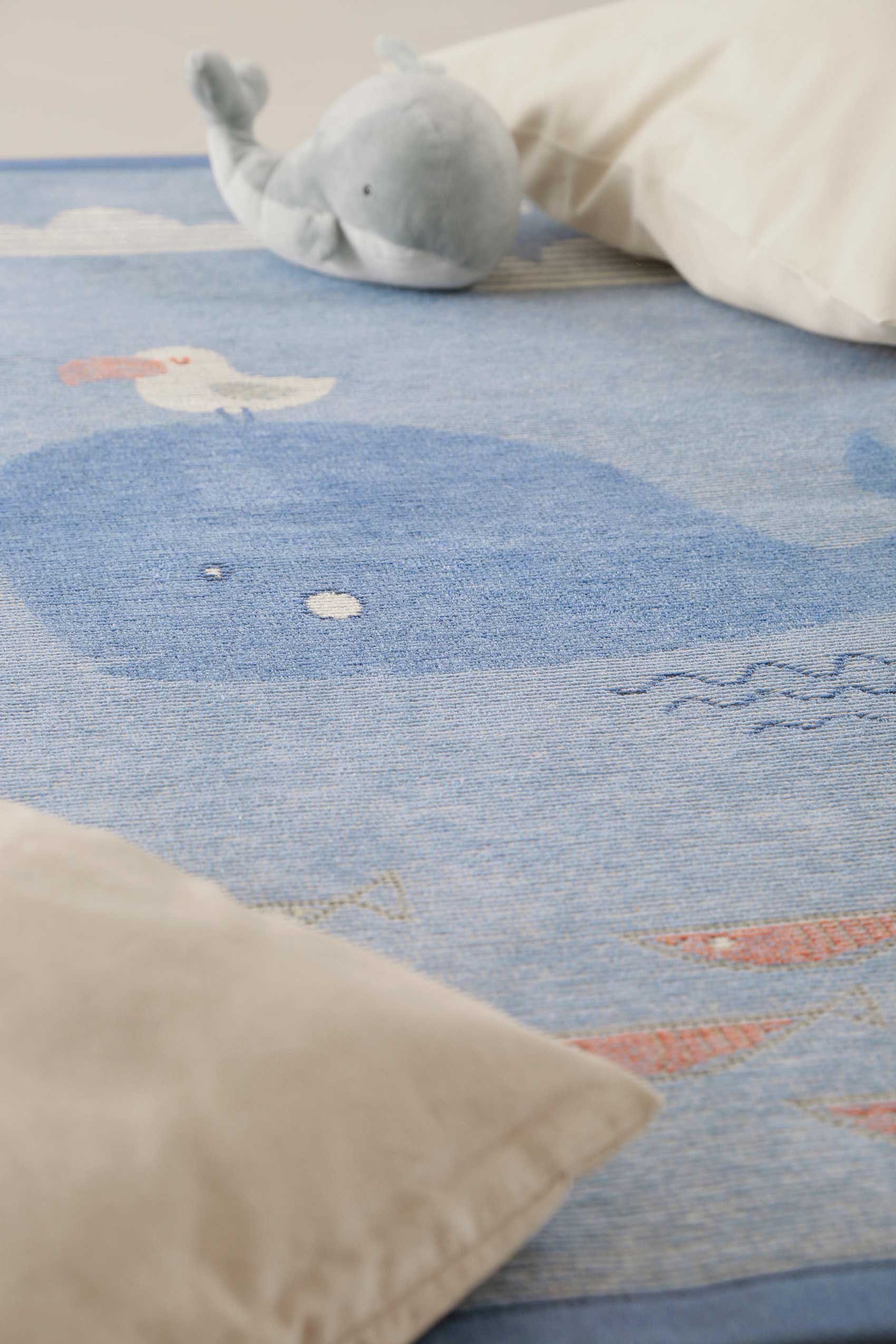 Esprit Kindervloerkleed Whale Buddy ESP-005 Tweezijdig te gebruiken kleed, diermotief of sterrenhemel, kinderkamer