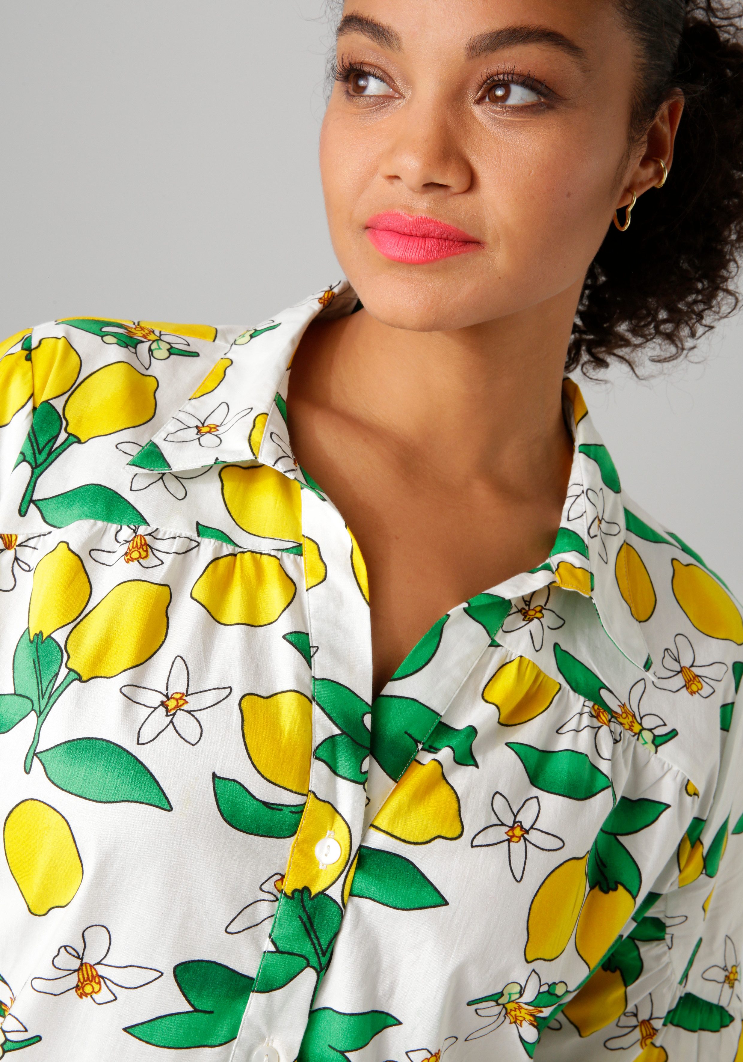 Aniston PLUS Lange tuniek in effen kleuren of met citroenprint - nieuwe collectie