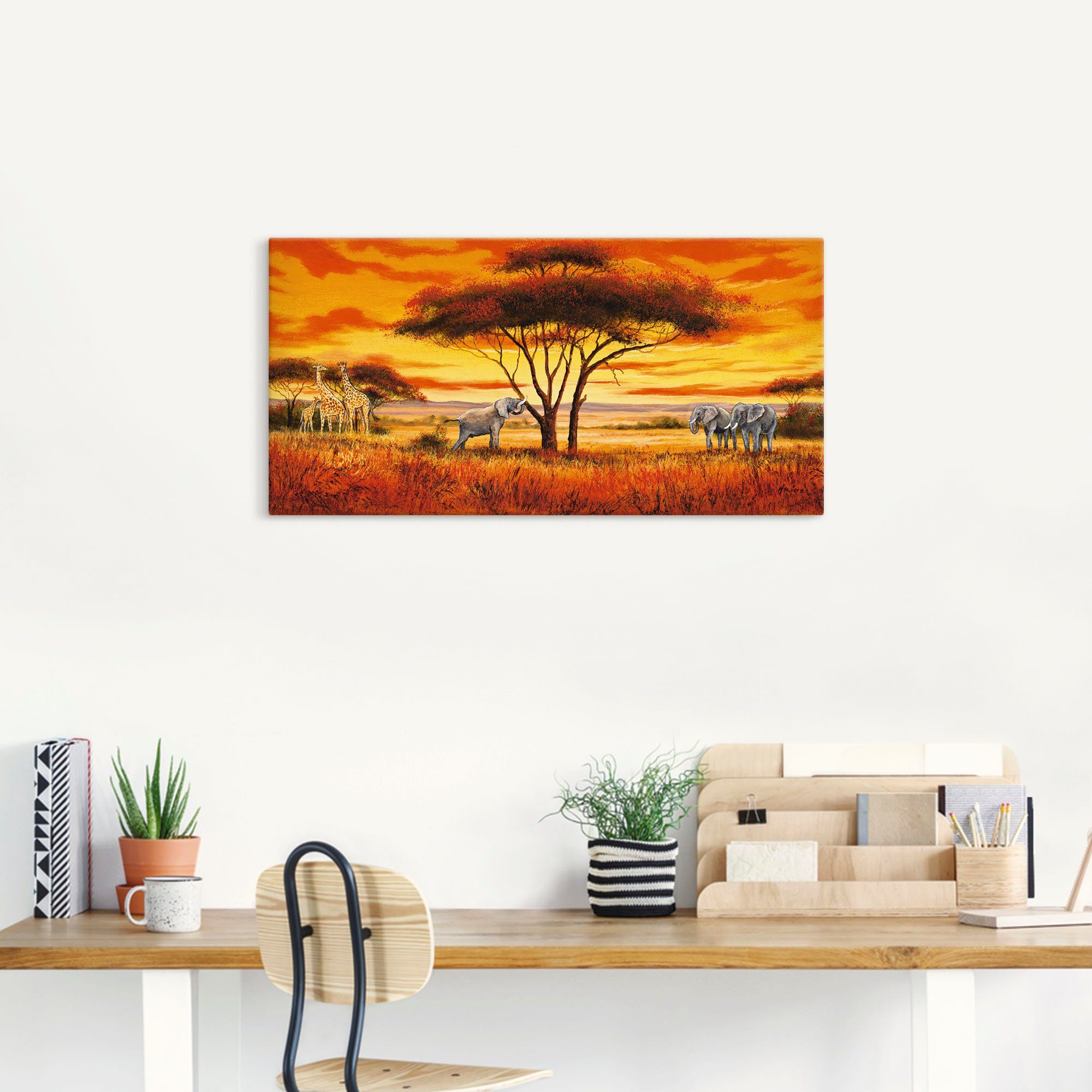 Artland Artprint Afrikaans landschap II als artprint van aluminium, artprint op linnen, muursticker, verschillende maten