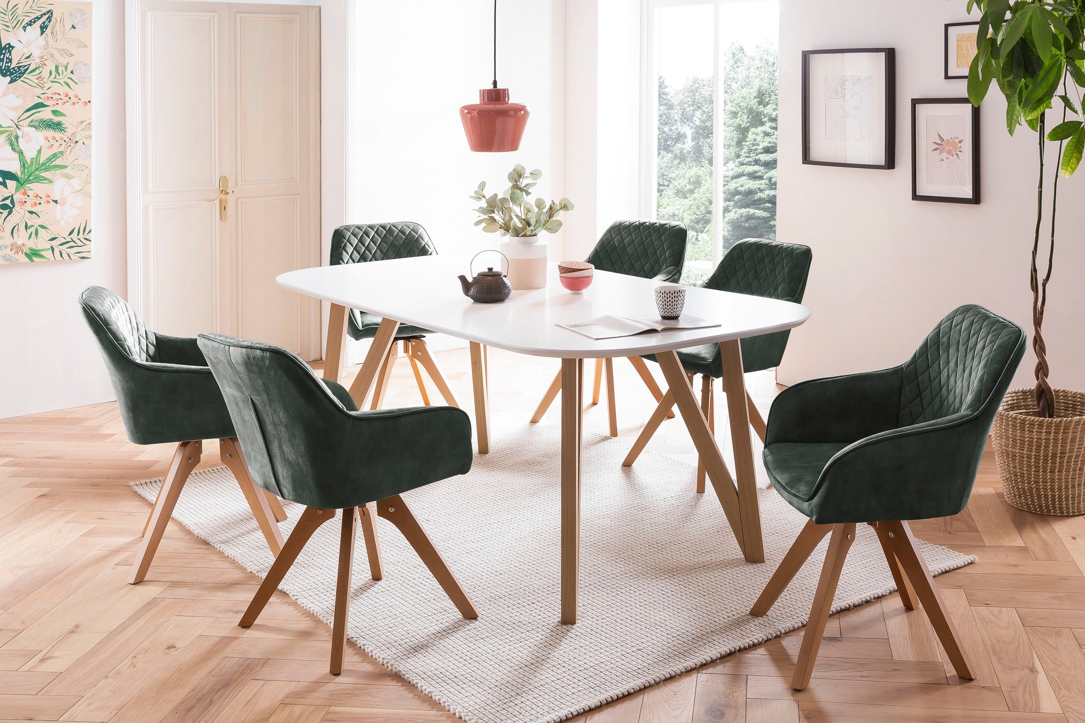 SalesFever Eettafel Haarspeldpoten van massief eiken