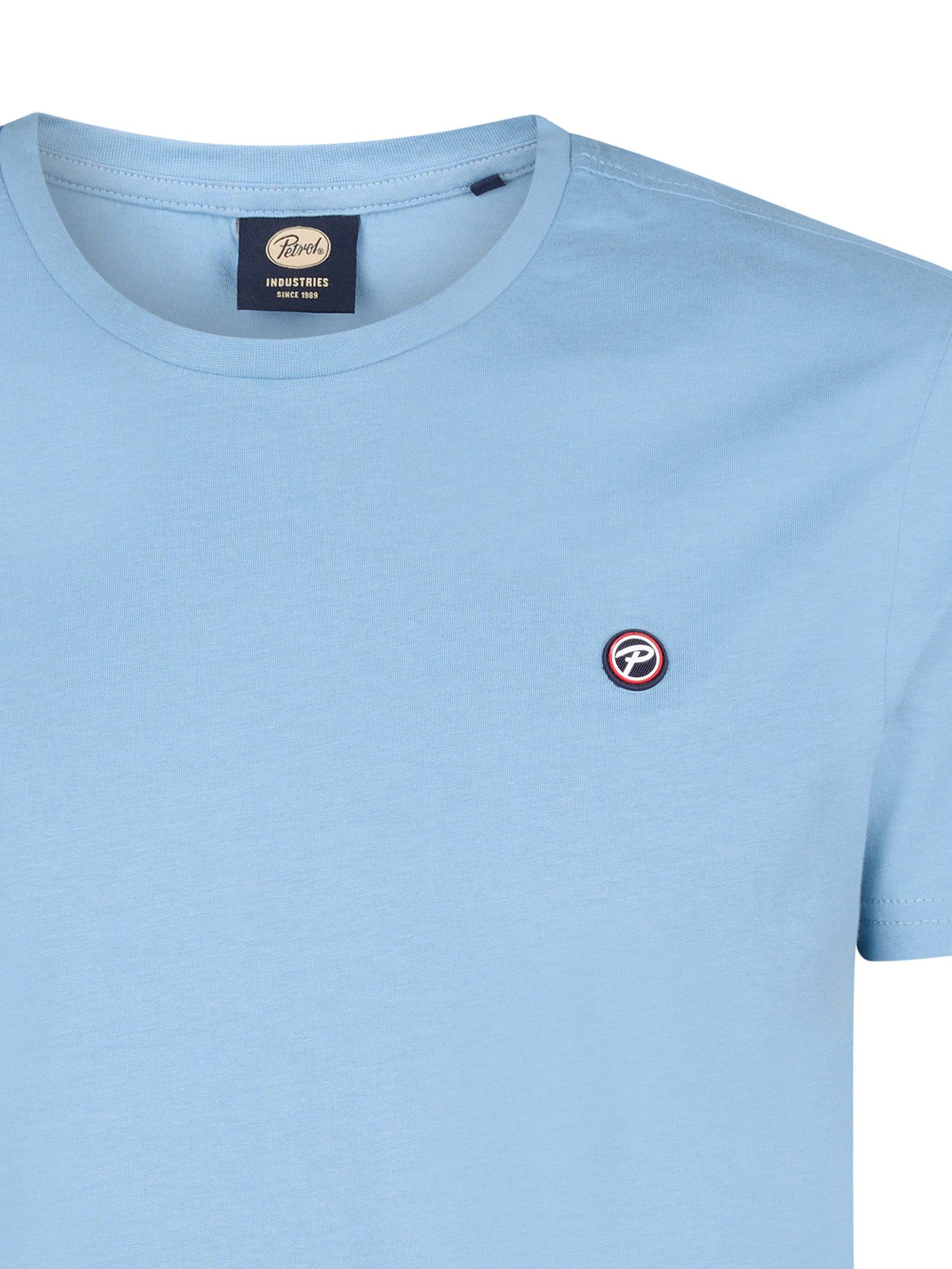 Petrol Industries Shirt met ronde hals met geborduurd logo