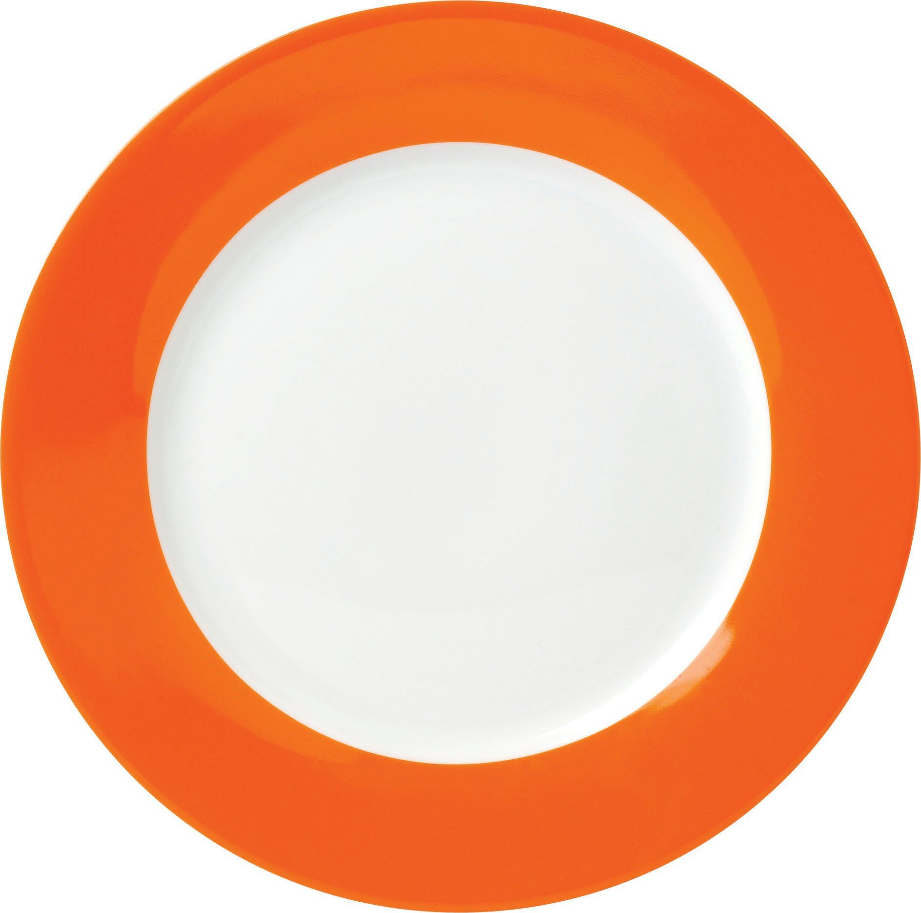 van Well Plat bord Vario Porselein, vaatwasmachine- en magnetronbestendig, Ø 26,5 cm (set, 6-delig) borden oranje
