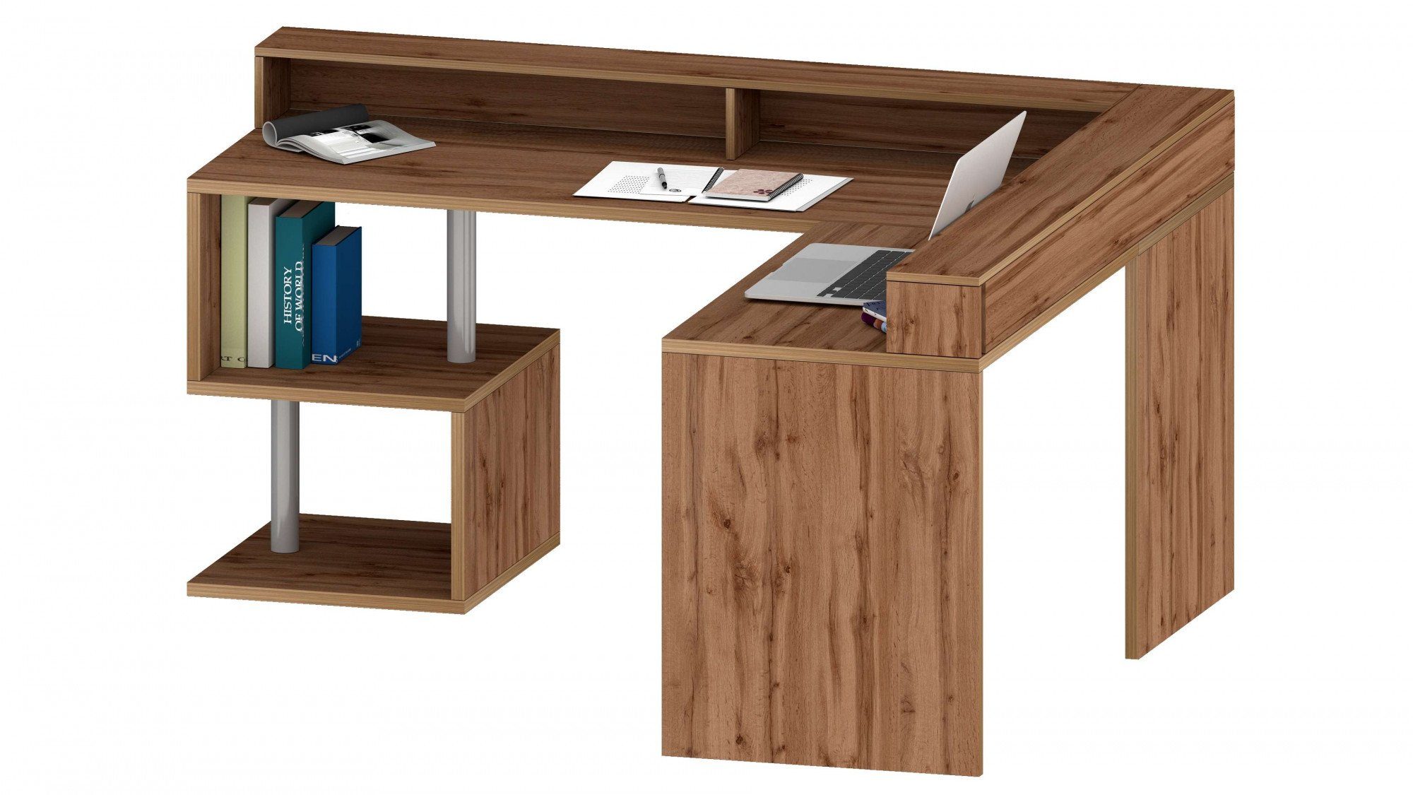 INOSIGN Hoekbureau Esse, Bureau in modern design met of zonder monitorsteun breedte 180/160 cm, made in italy