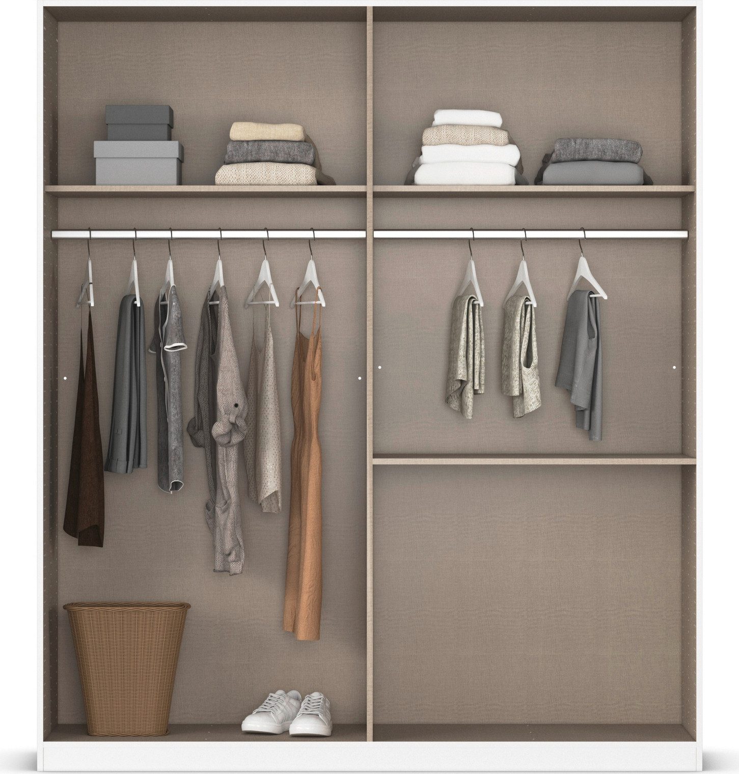 rauch Draaideurkast Kledingkast Kast Garderobe Slaapkamerkast PADUA volledig gemonteerde spiegeldeuren, twee grote lades made in germany