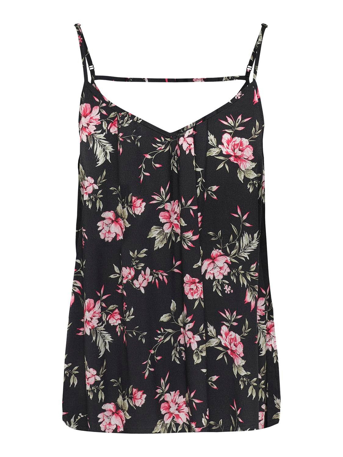 Only Top met spaghettibandjes ONLNOVA LIFE PARIS SINGLET AOP PTM
