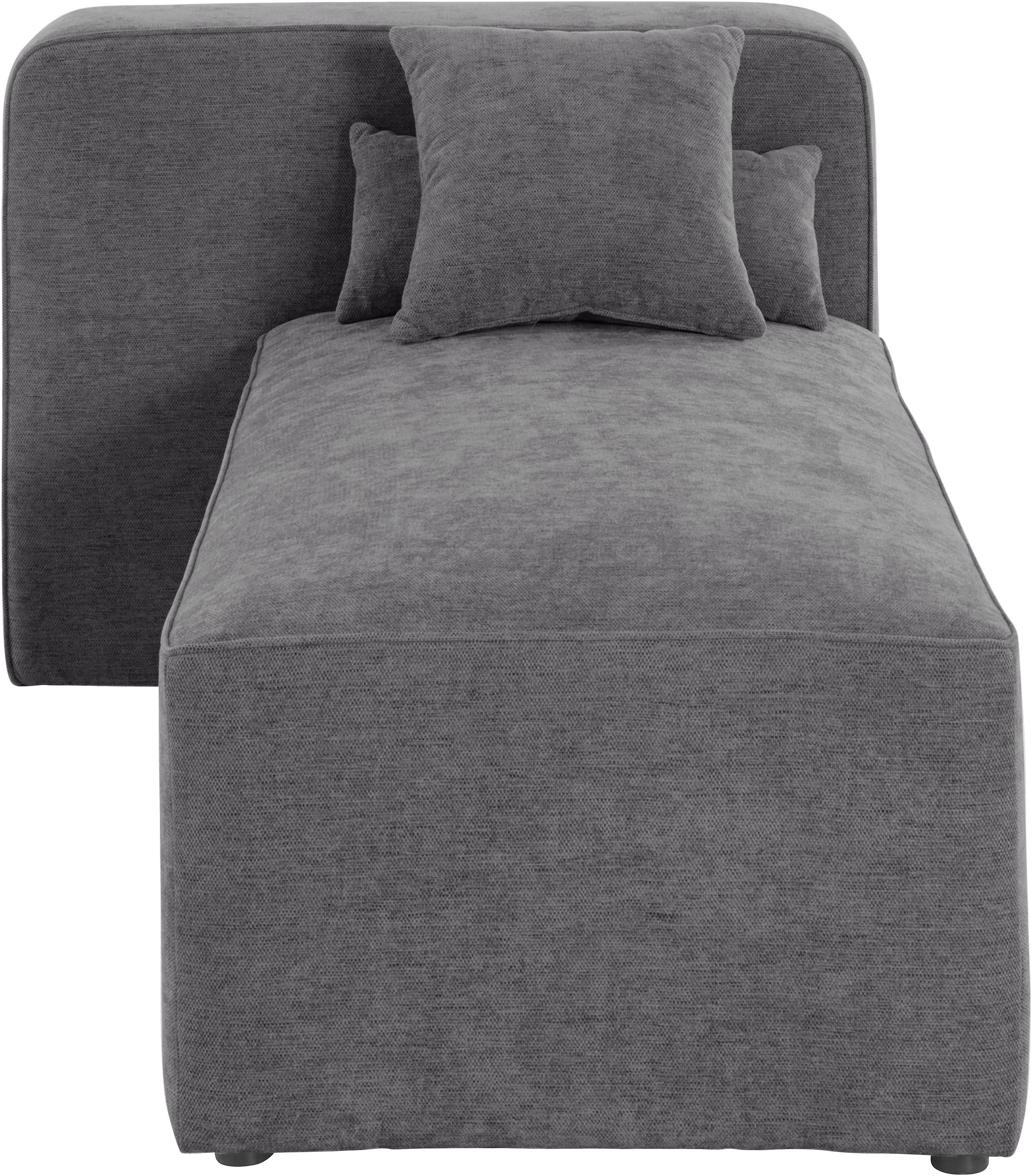 andas Ottomane Sundstrup Moduleserie, individuele samenstelling zwart, chaise longues, Ottomane links