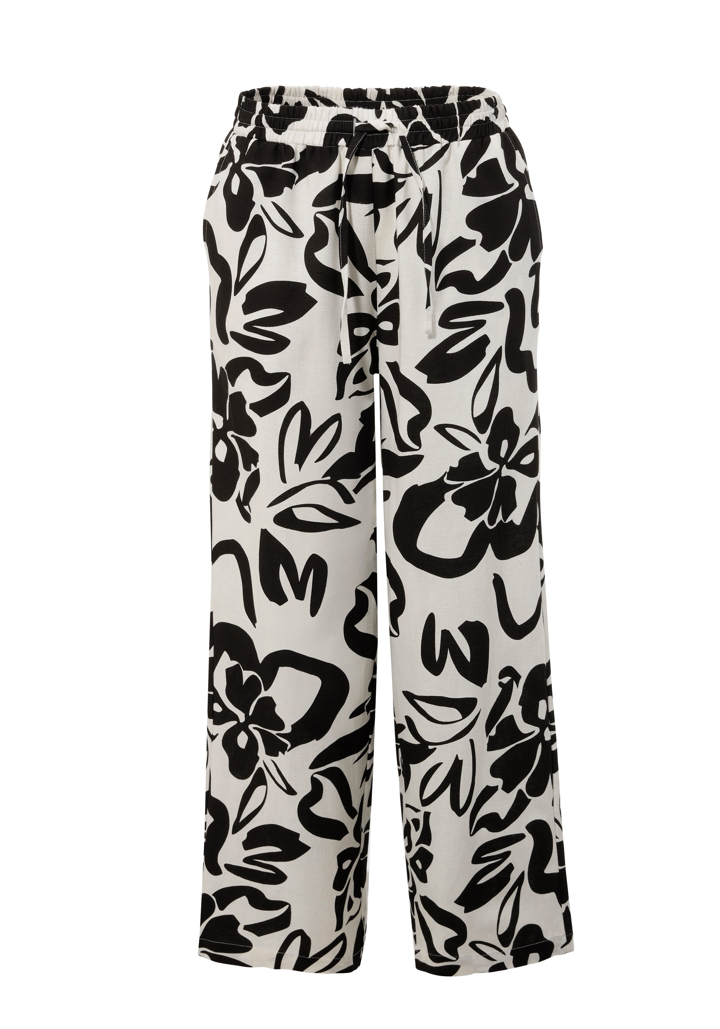 Aniston CASUAL Comfortbroek met royale bladeren gedessineerd - nieuwe collectie