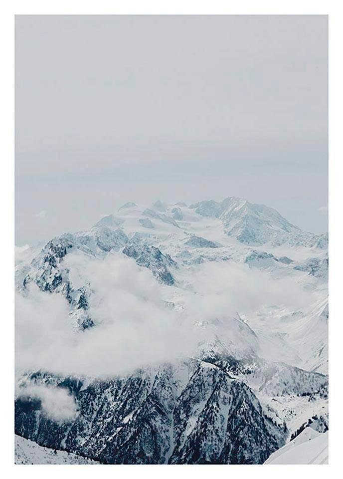 Komar Poster Mountains Clouds Hoogte: 40 cm