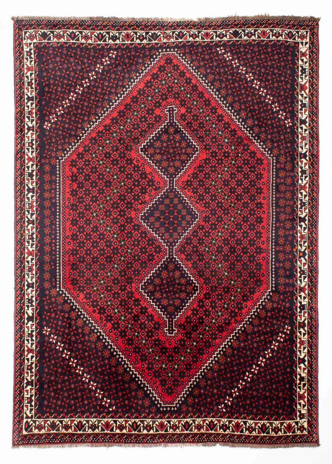 morgenland Wollen kleed Shiraz medaillon rosso scuro 295 x 200 cm Uniek exemplaar met certificaat