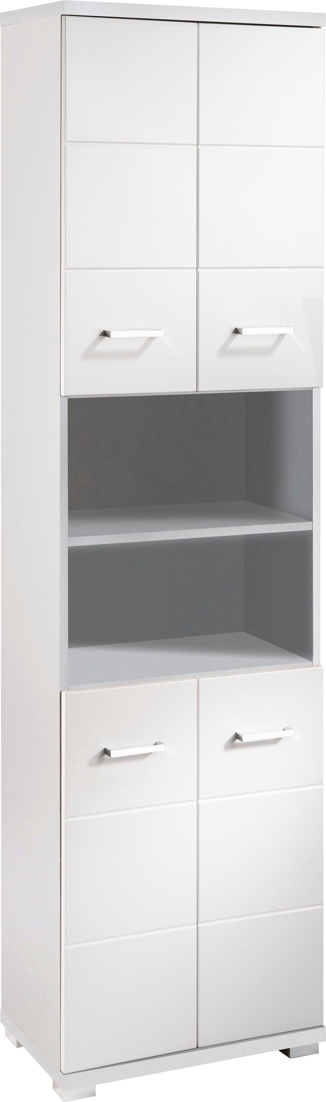byLIVING Hoge kast Nebraska Breedte 50 cm, badkamerkast met metalen handgrepen, veel bergruimte