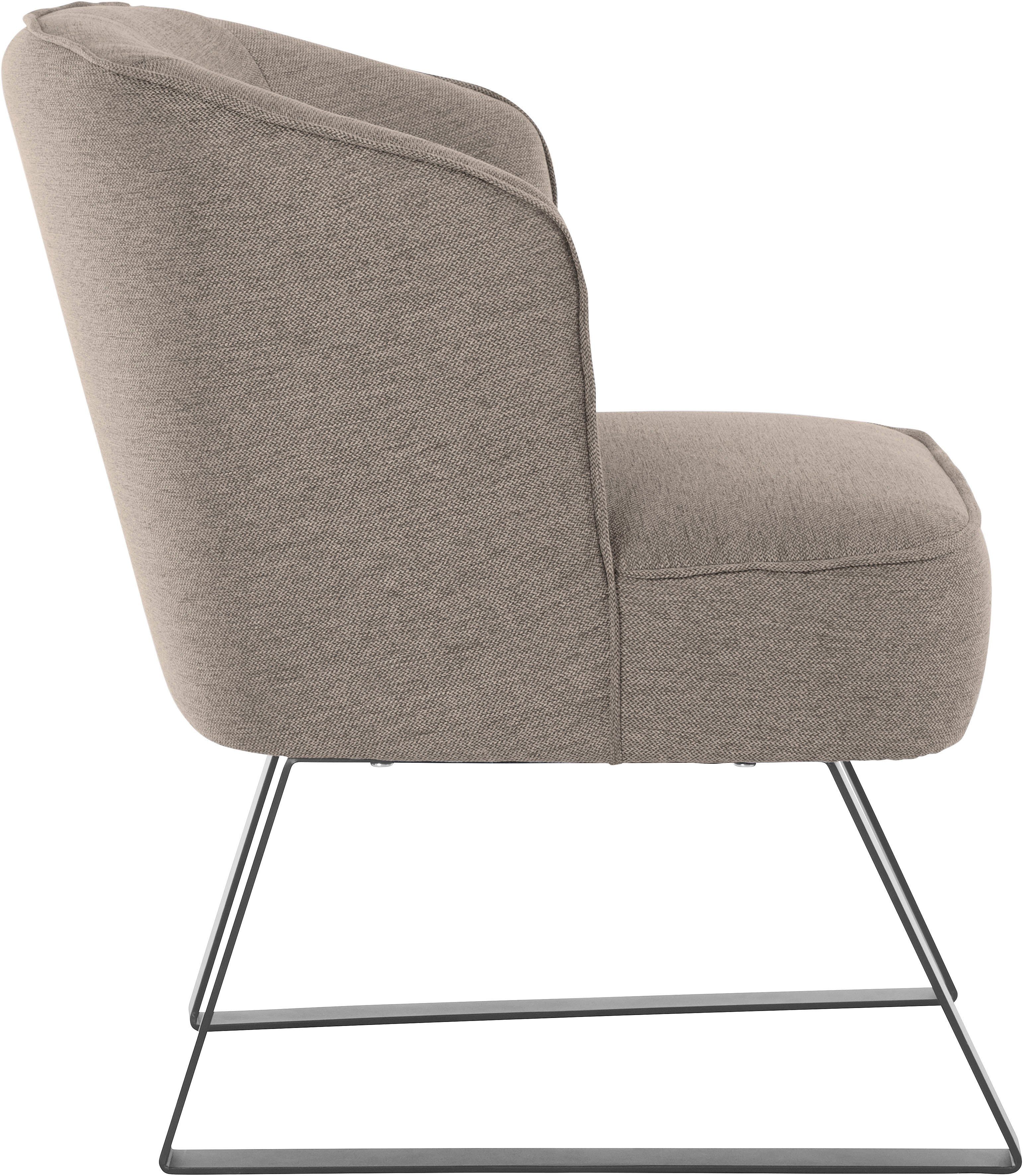 exxpo - sofa fashion Fauteuil Americano, loungestoel met bies en metalen poten, verschillende typen bekleding, 1 stuk