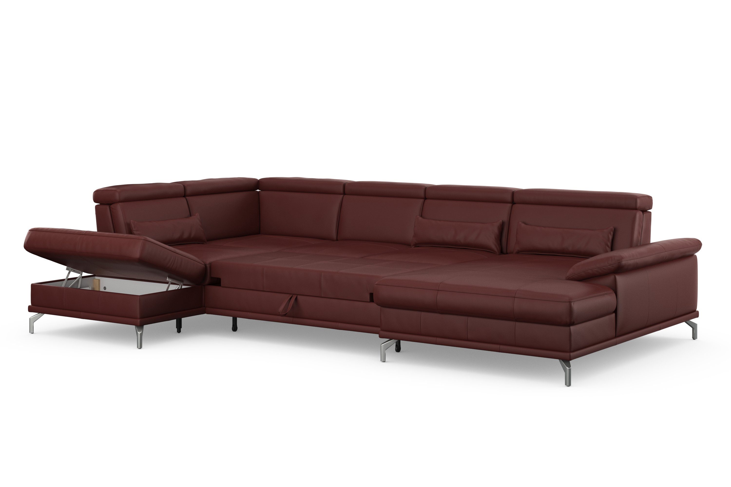 sit&more Zithoek Cabrio U-vorm, met zitdiepteverstelling, arm- en hoofdsteunverstelling