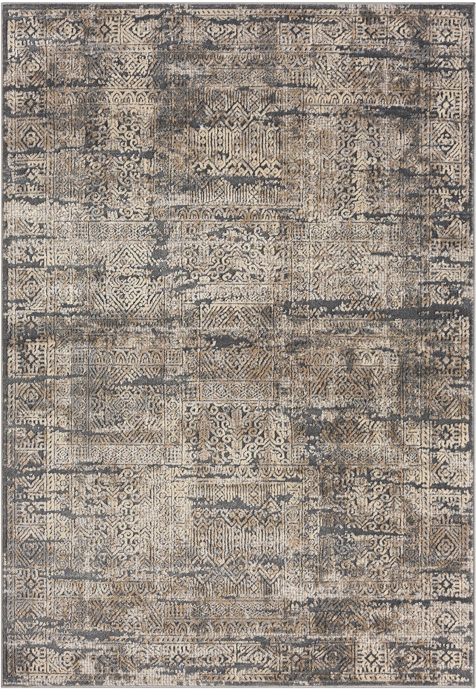 my home Vloerkleed SELIN discrete glans, krimp-garen-effect, in vintage-look, dichte kwaliteit
