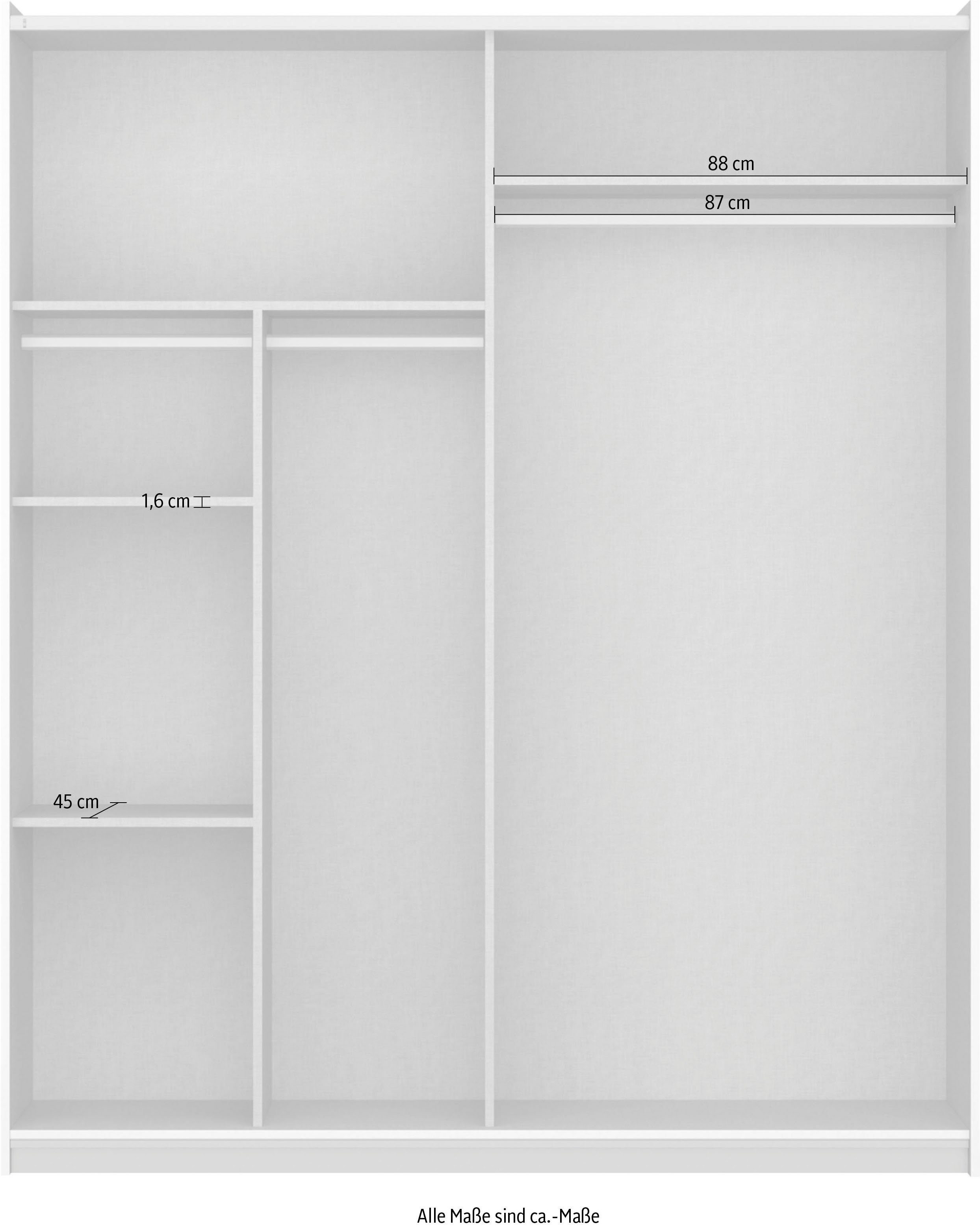 rauch Zweefdeurkast Kledingkast kast garderobe REFLECT inclusief praktische binneninrichting met veel opbergruimte made in germany