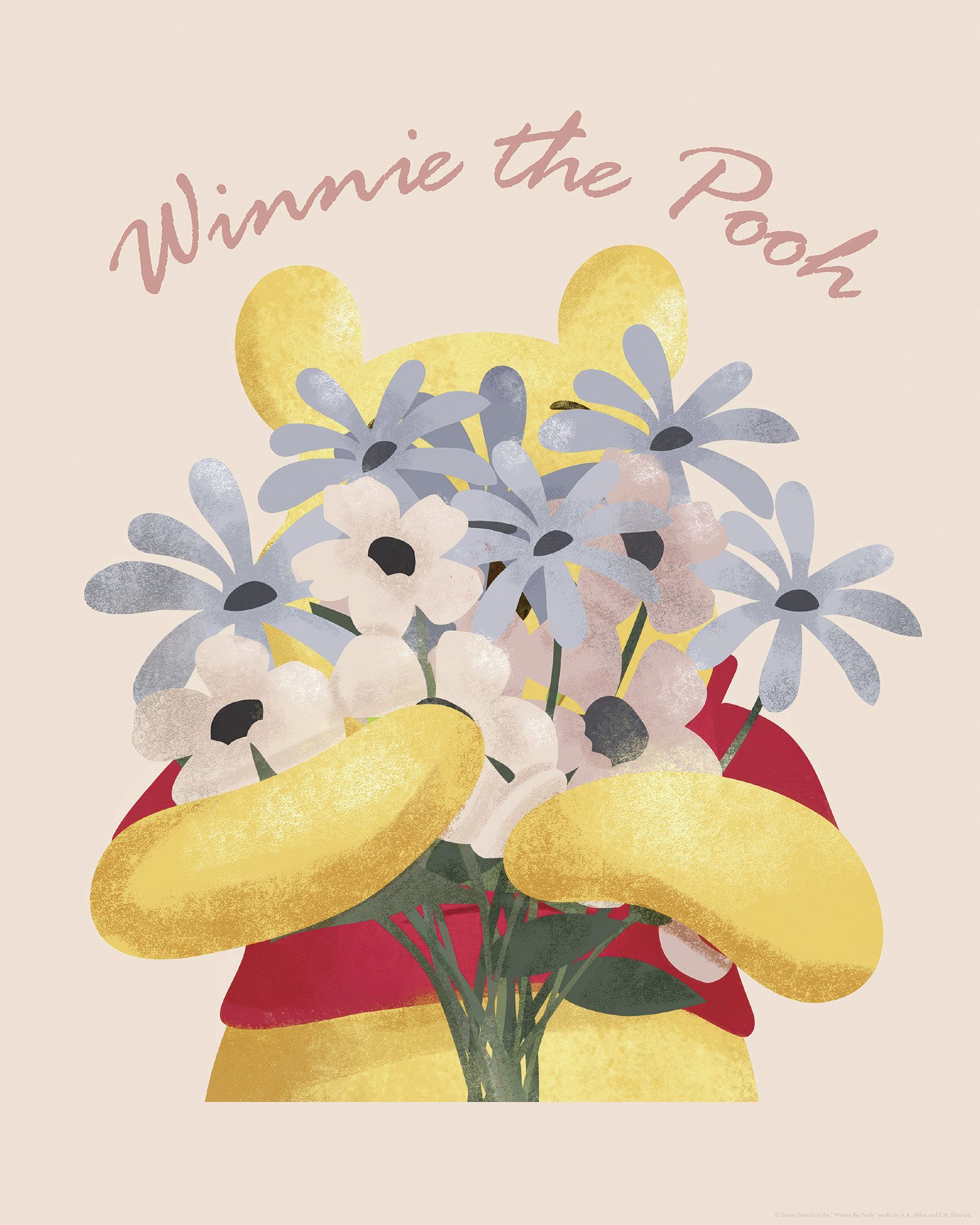Komar Artprint Disney Winnie the Pooh Into The Blooms 40 x 60 cm (breedte x hoogte) - kinderkamer, decoratie (1 stuk)