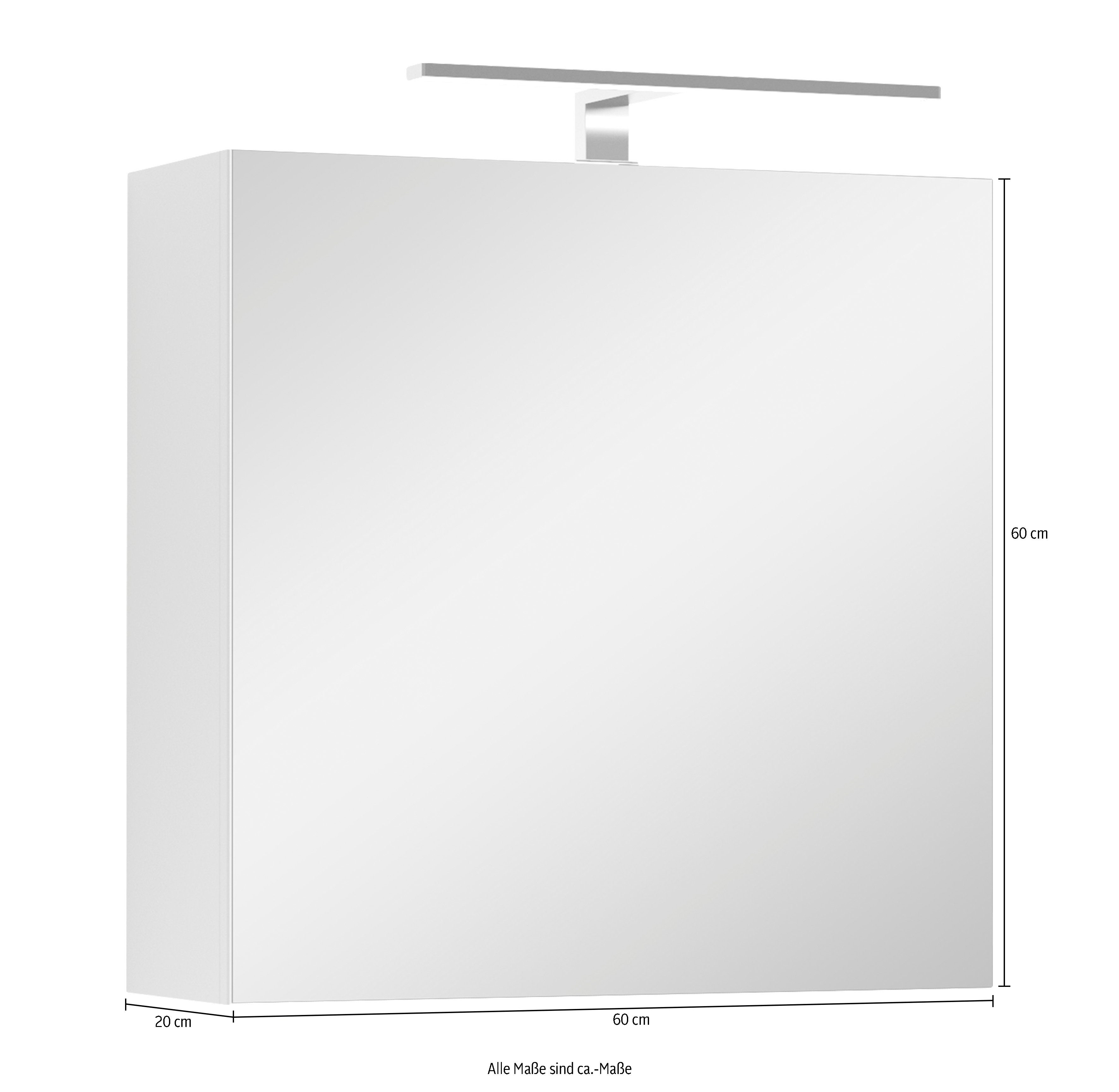 byLIVING Spiegelkast Spree Breedte 60 cm, 1-deurs, met ledverlichting en schakelaar-/stekkerdoos