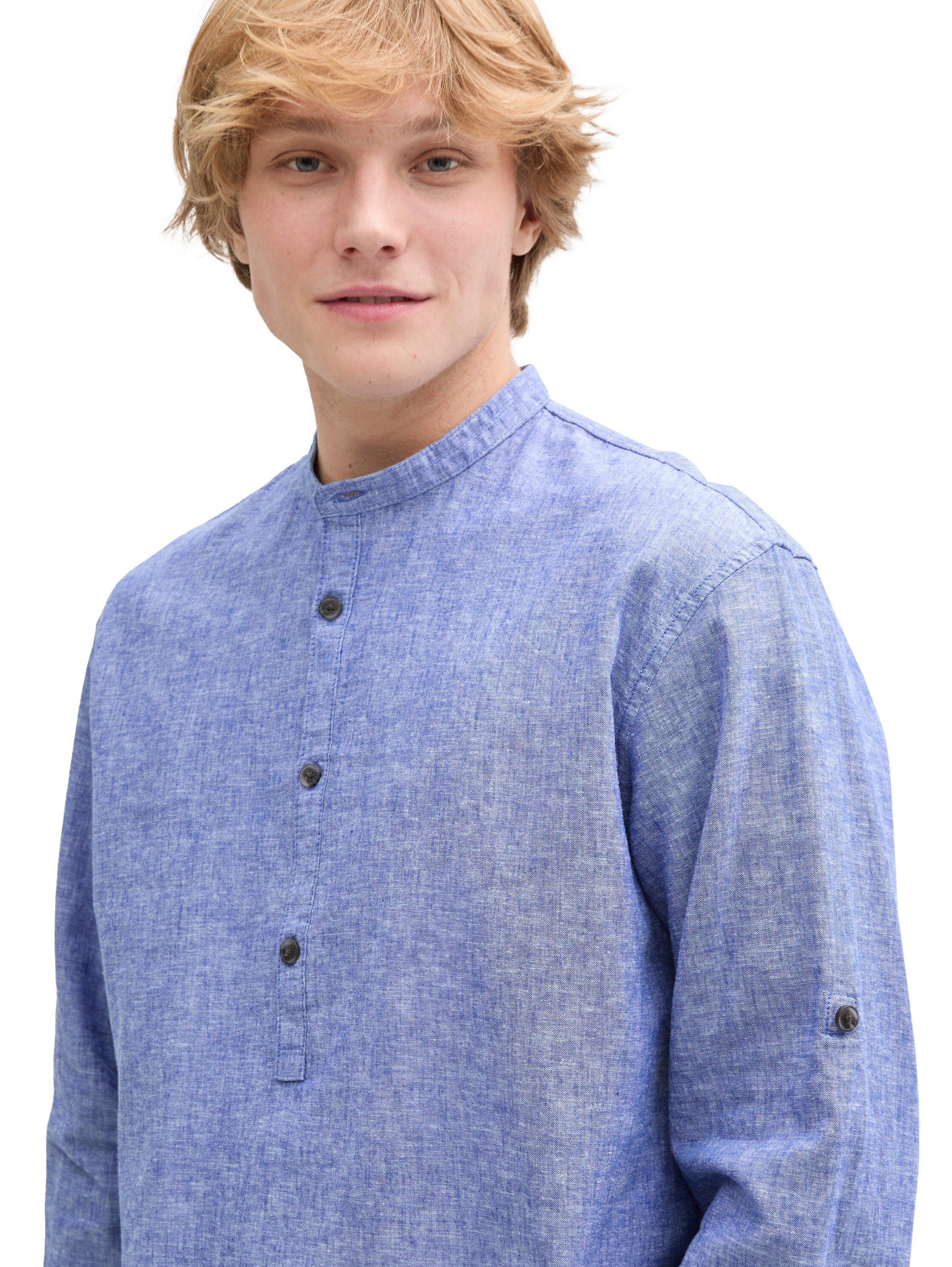 Tom Tailor Denim Overhemd met lange mouwen met aandeel linnen