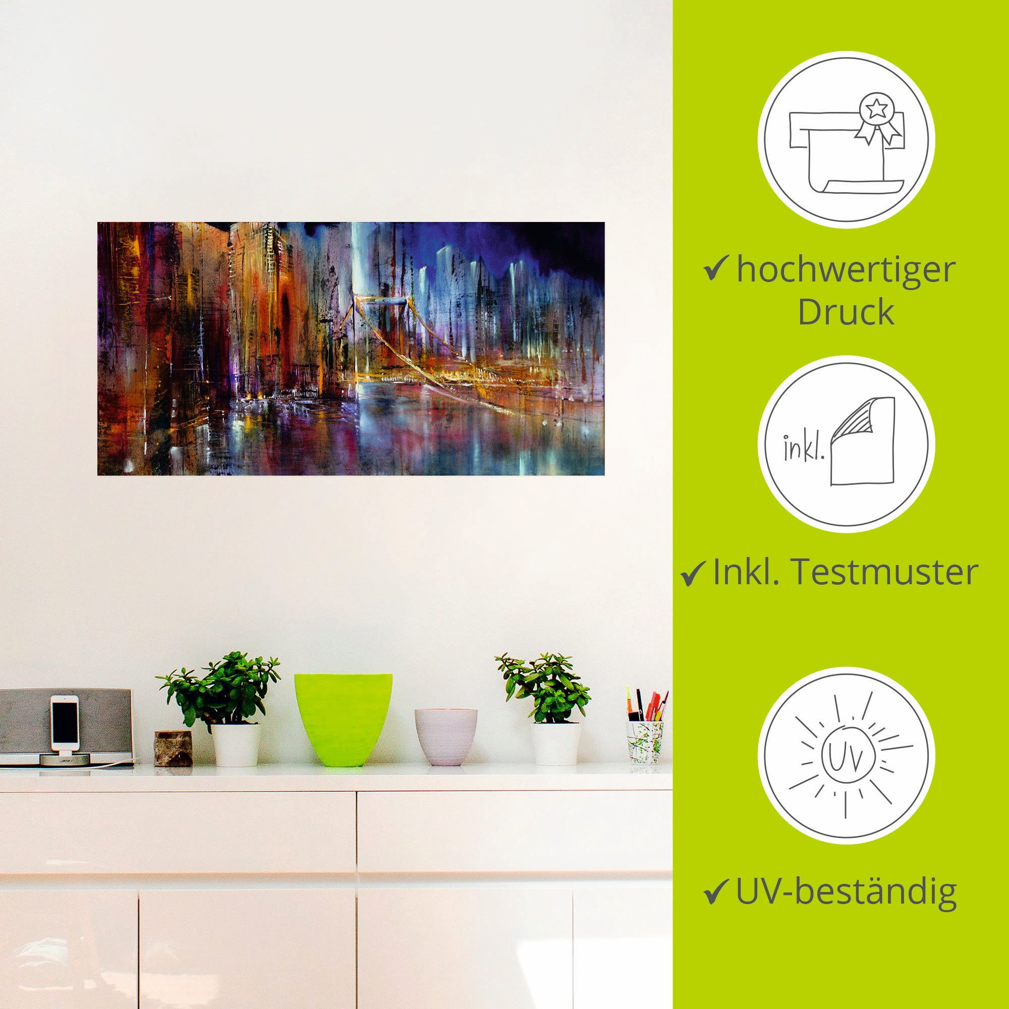 Artland Artprint Stadsbeeld I als artprint van aluminium, artprint op linnen, muursticker, verschillende maten