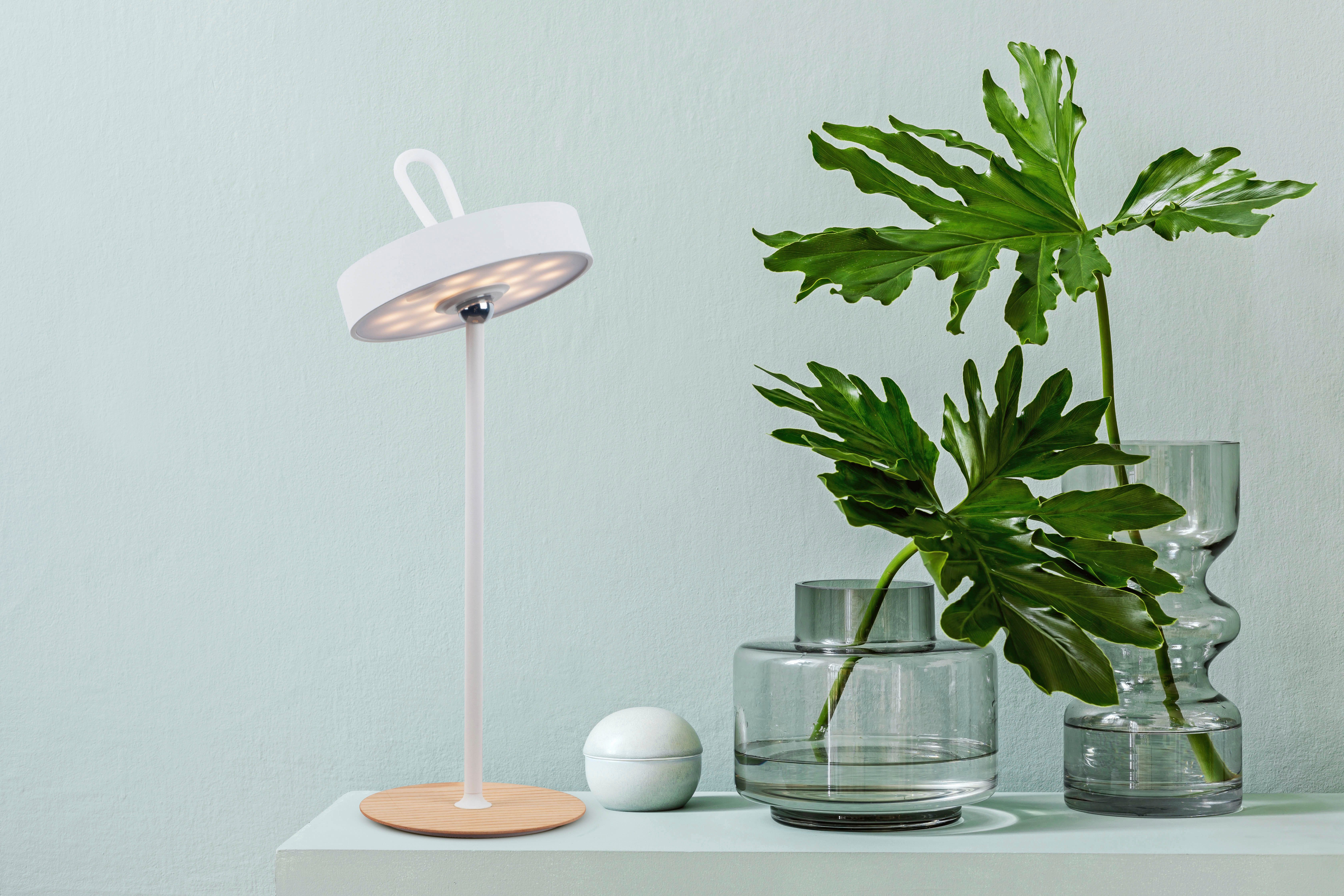Home affaire Led-tafellamp Charmont met houten voet, afneembare hoofdkant als hanglamp te gebruiken oplaadbaar, incl. accu + usb-kabel, hoofdeinde magnetisch, afneembaar, hout (1 stuk)