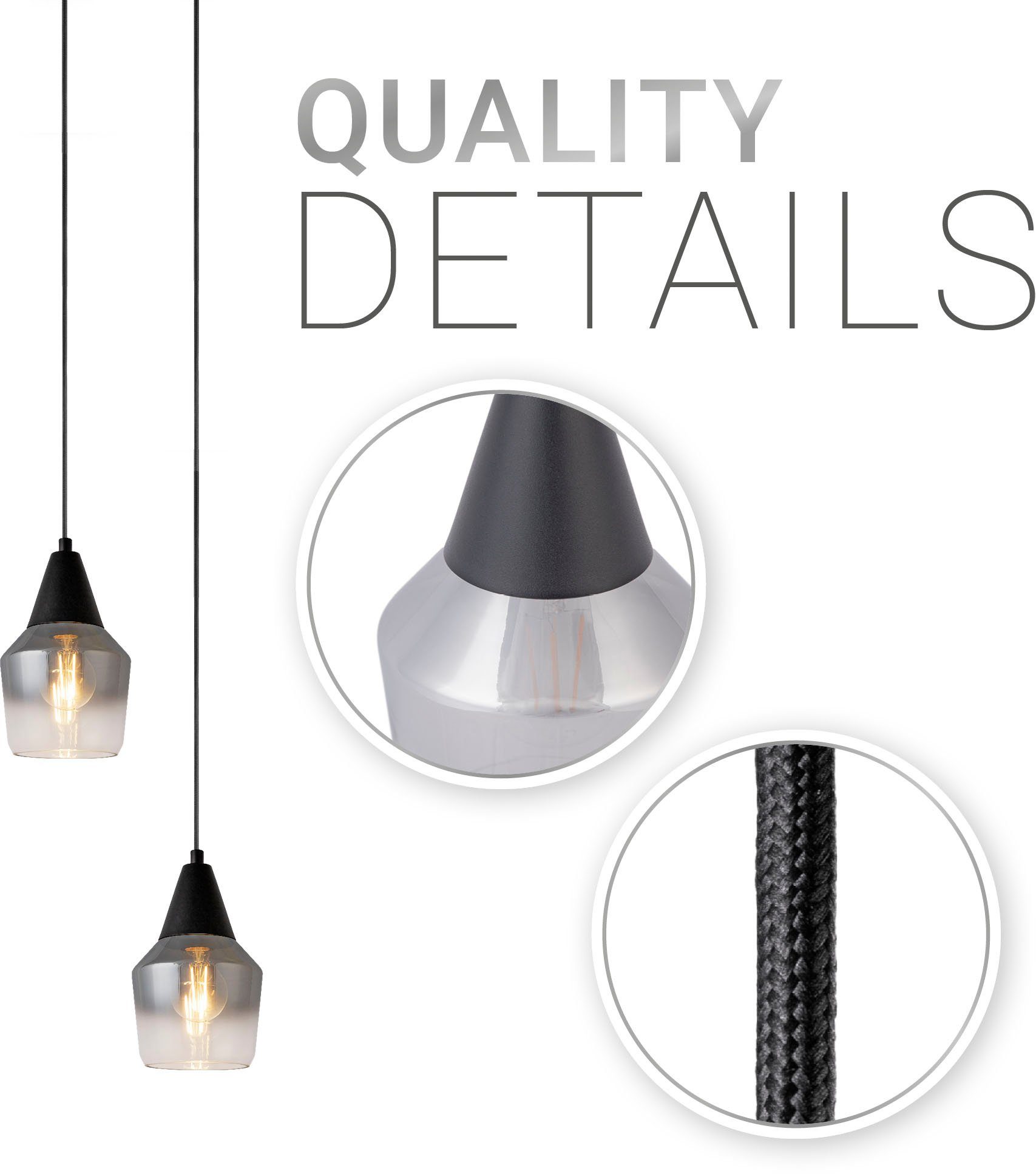 Paco Home Hanglamp Diana Eettafel plafondlamp glas lampenkap modern vintage industrieel E27