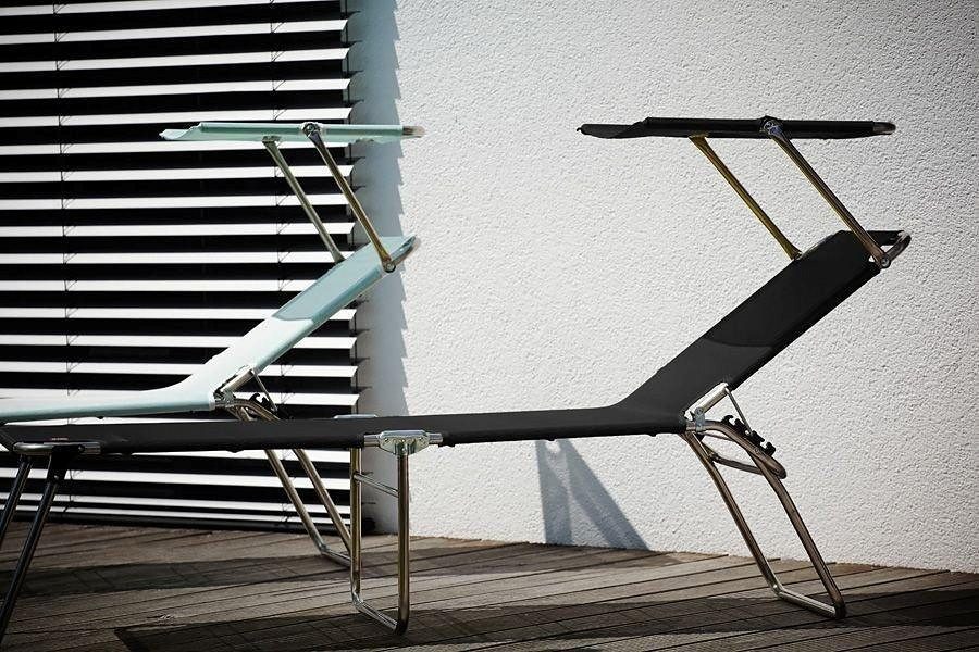 Relaxstoel Fiam amigo 40+ sun Ligbed met drie poten met zonnedak