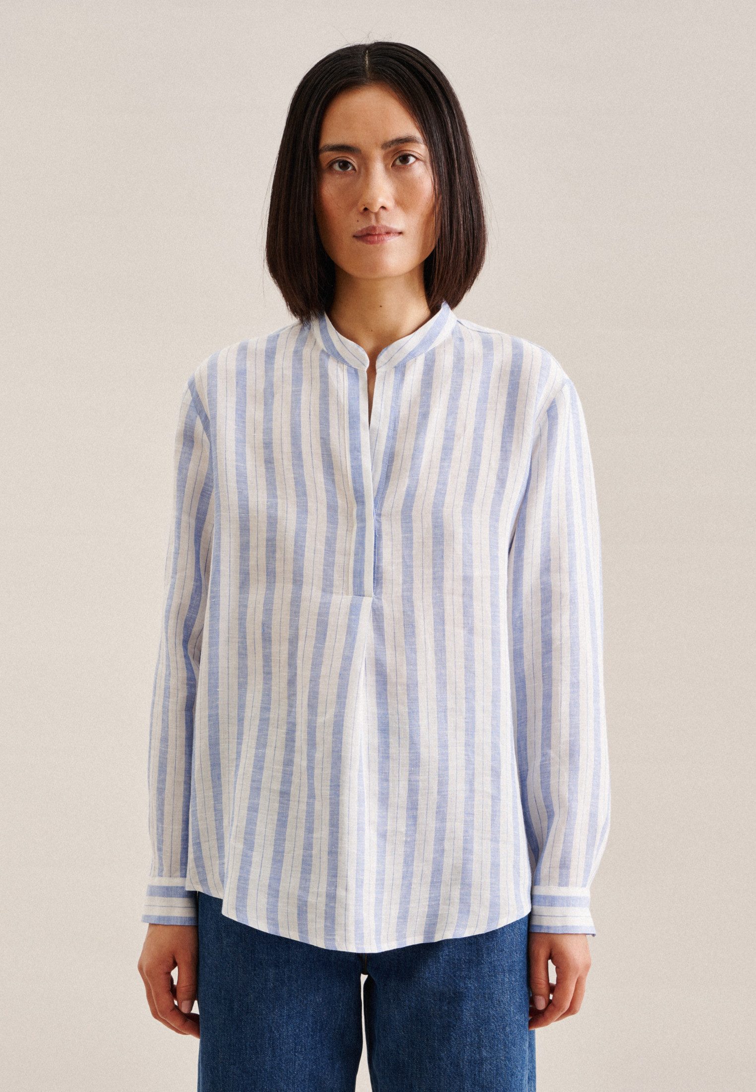 Seidensticker Klassieke blouse Zwarte roos Tunika garenverver