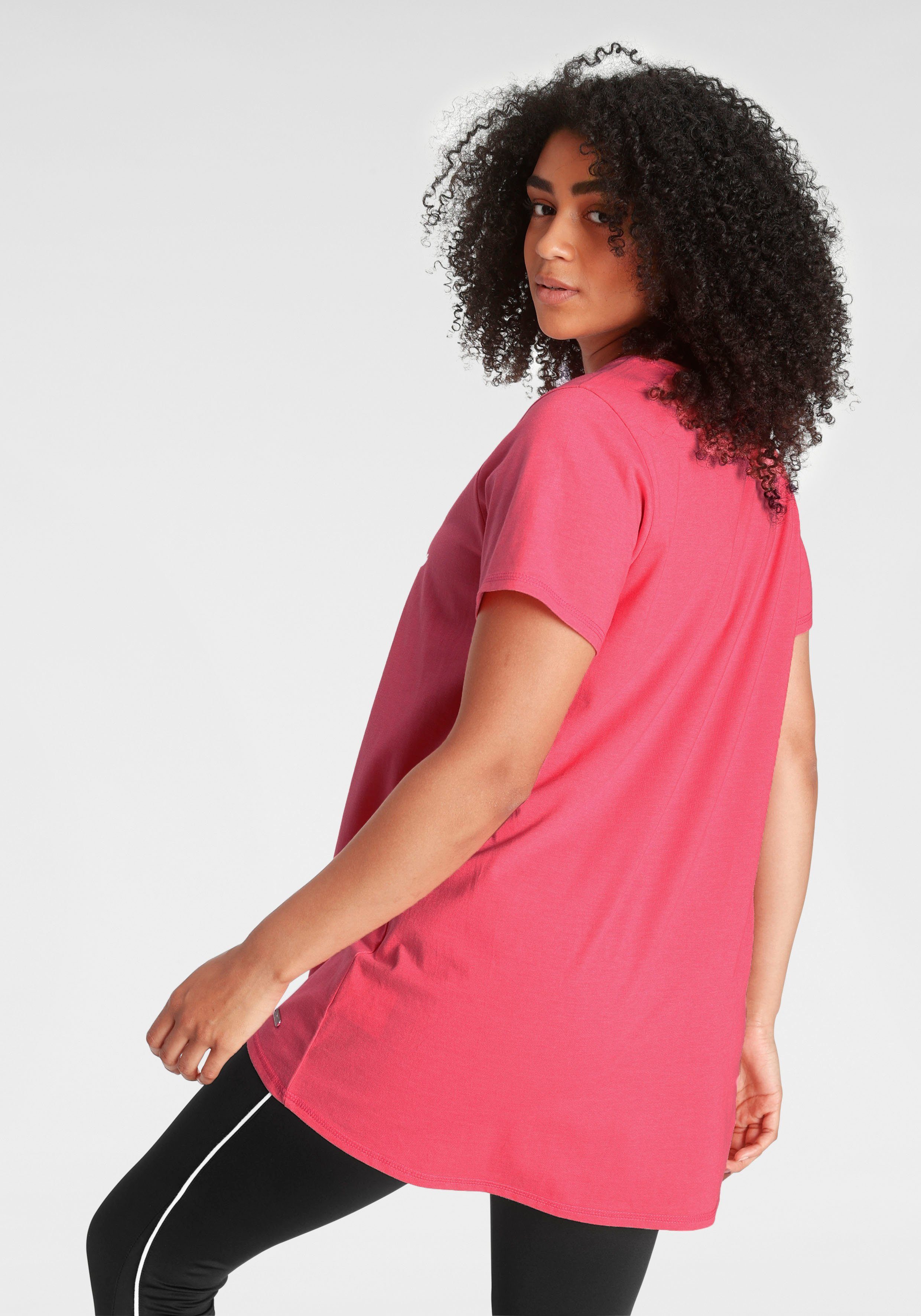 Venice Beach Lang shirt Lange mouwen, losse pasvorm, met logoprint, hartvormige hals