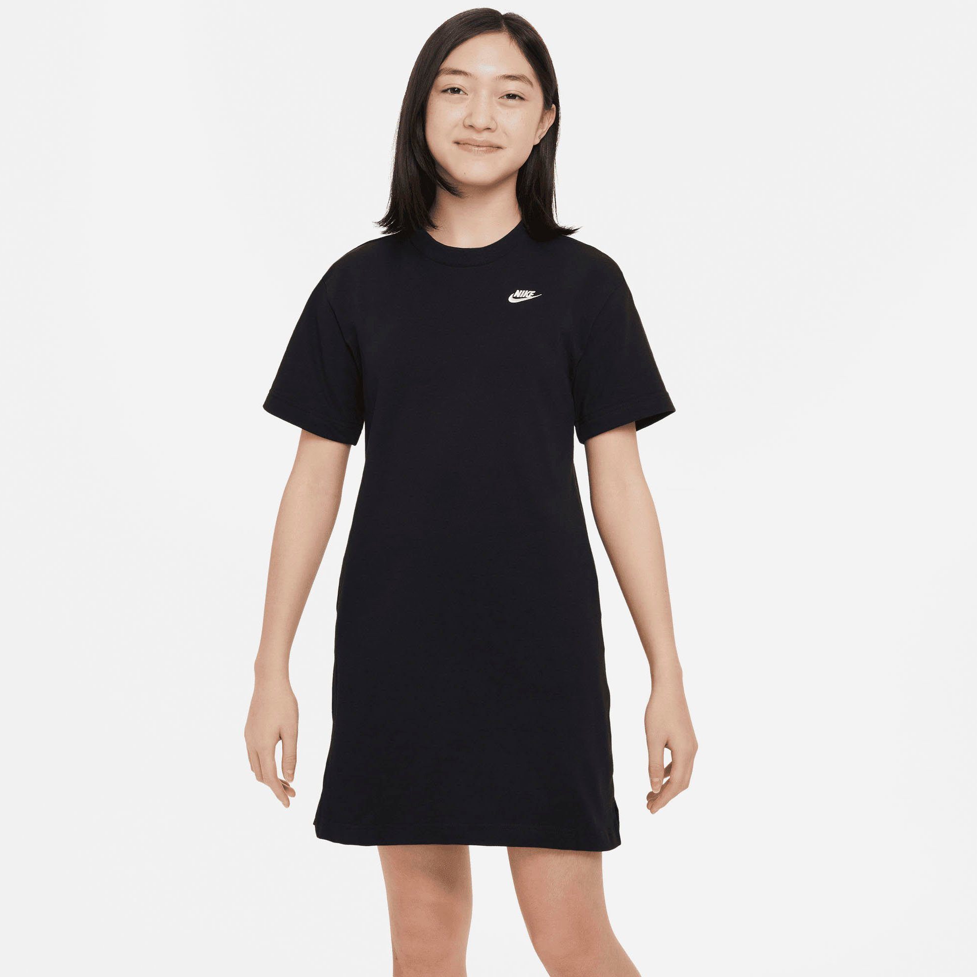 Nike Sportswear Jerseyjurk Big Kids' (Girls') T-Shirt Dress meisjes jersey jurken maat XS (122) zwart