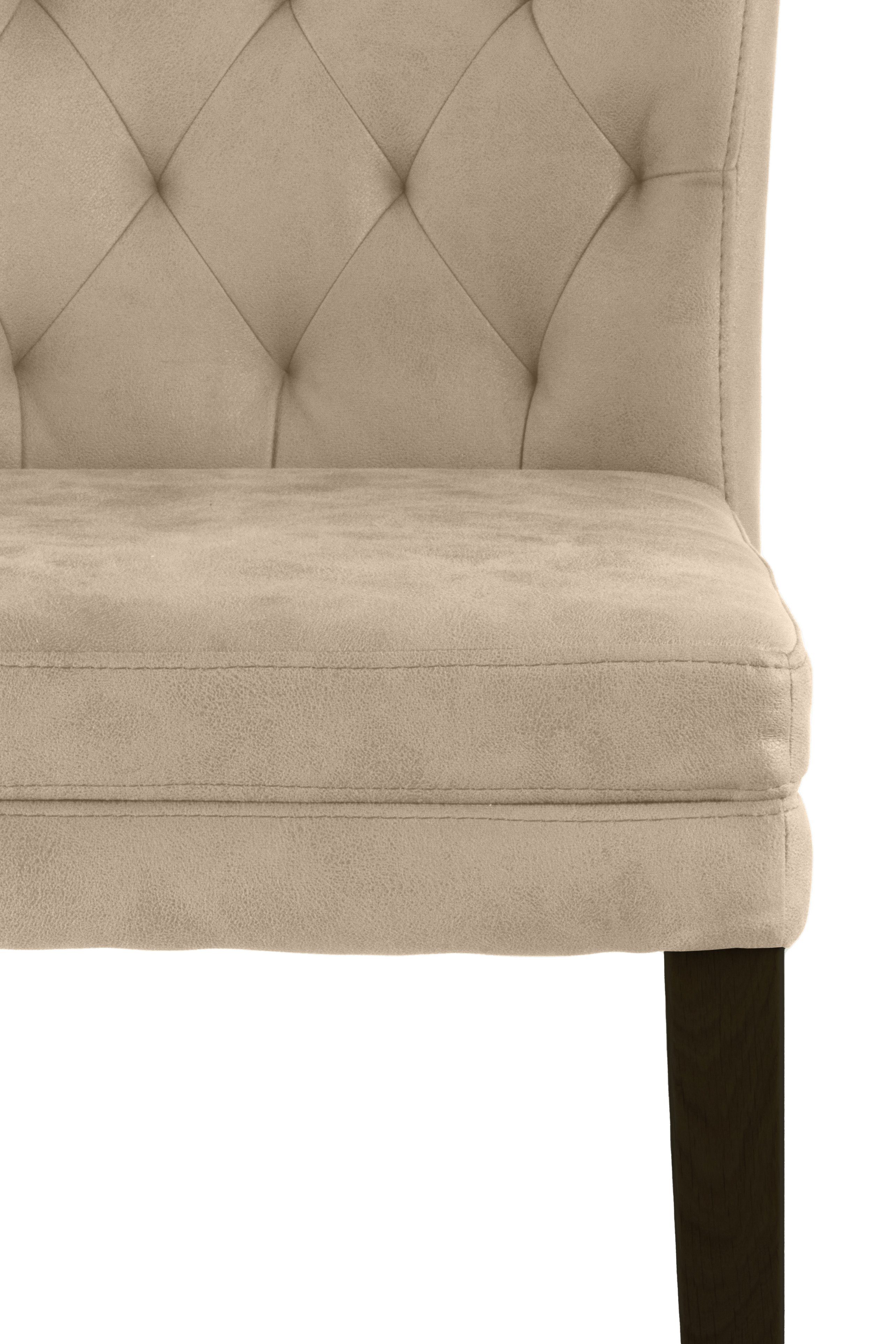 Home affaire Stoel met 4 poten Colorado prettige bekleding, frame massief hout wengé of naturel-eiken (set, 2 stuks)
