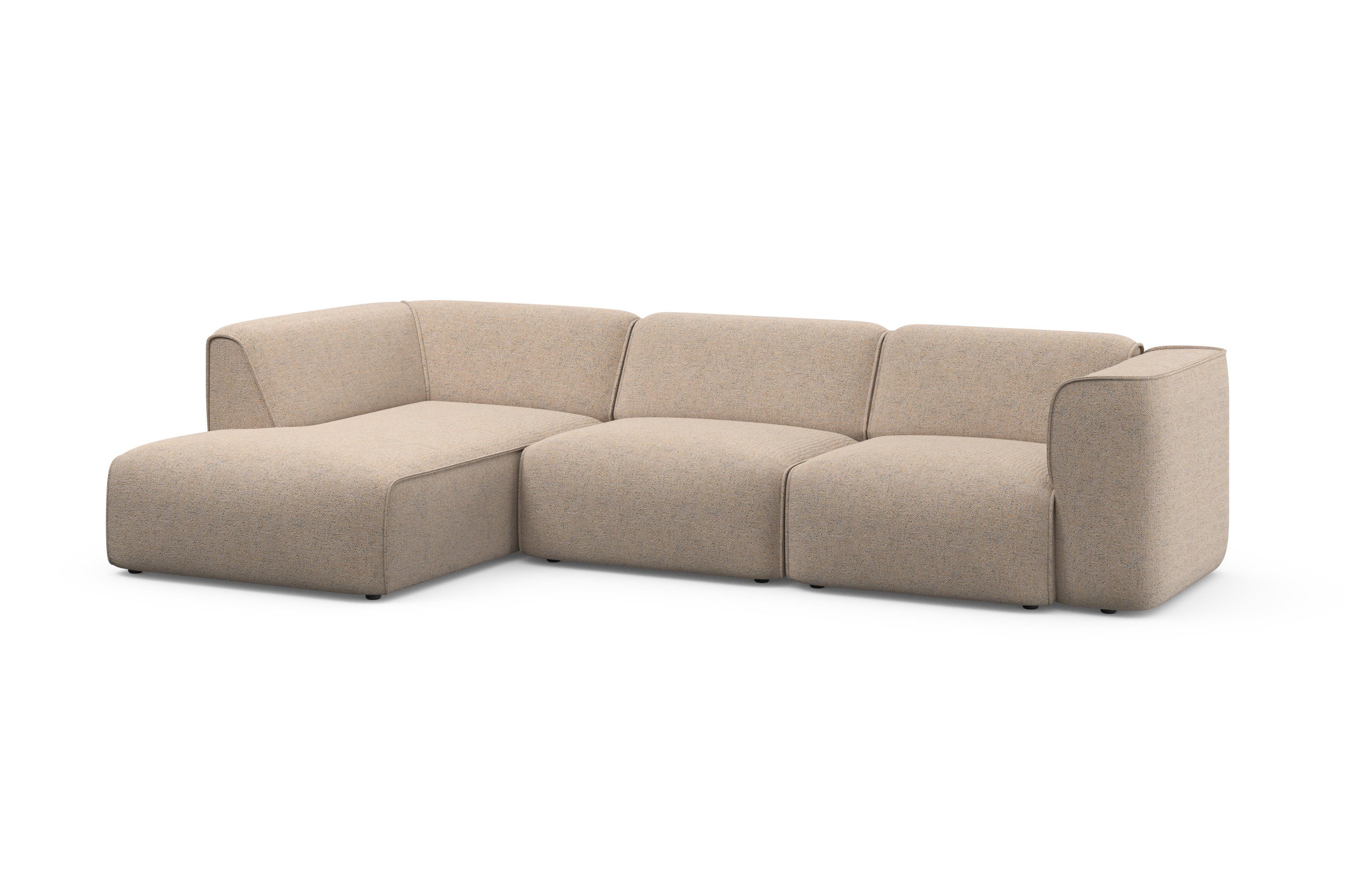 RAUM.ID Hoekbank Merid L-vorm, altijd uitbreidbaar met modules, B/D/H: 295/162/70 cm