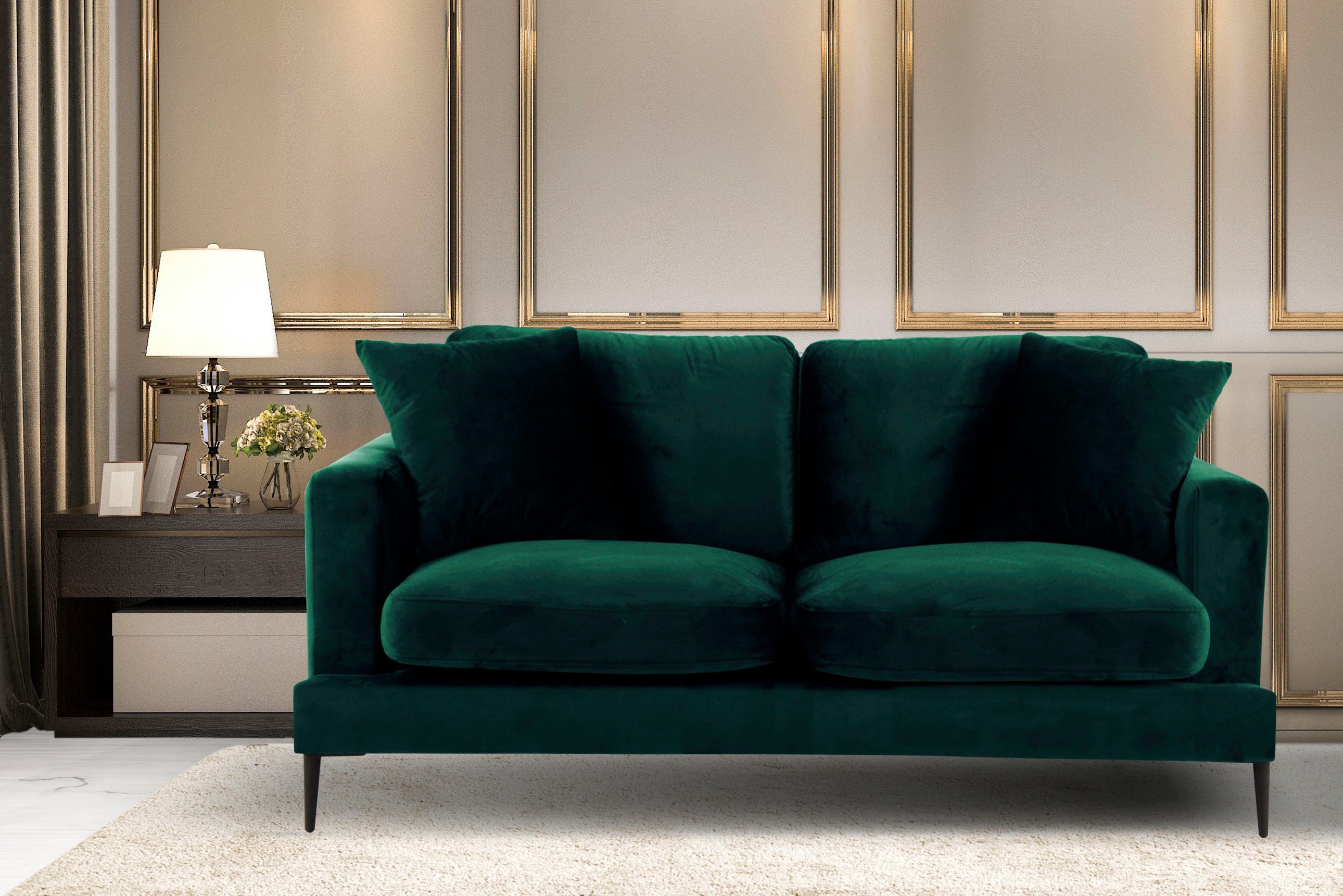 Leonique 2-zitsbank Cozy elegante designbank, afmetingen B/D/H: 151/97/80 cm groen, 2-zitsbanken