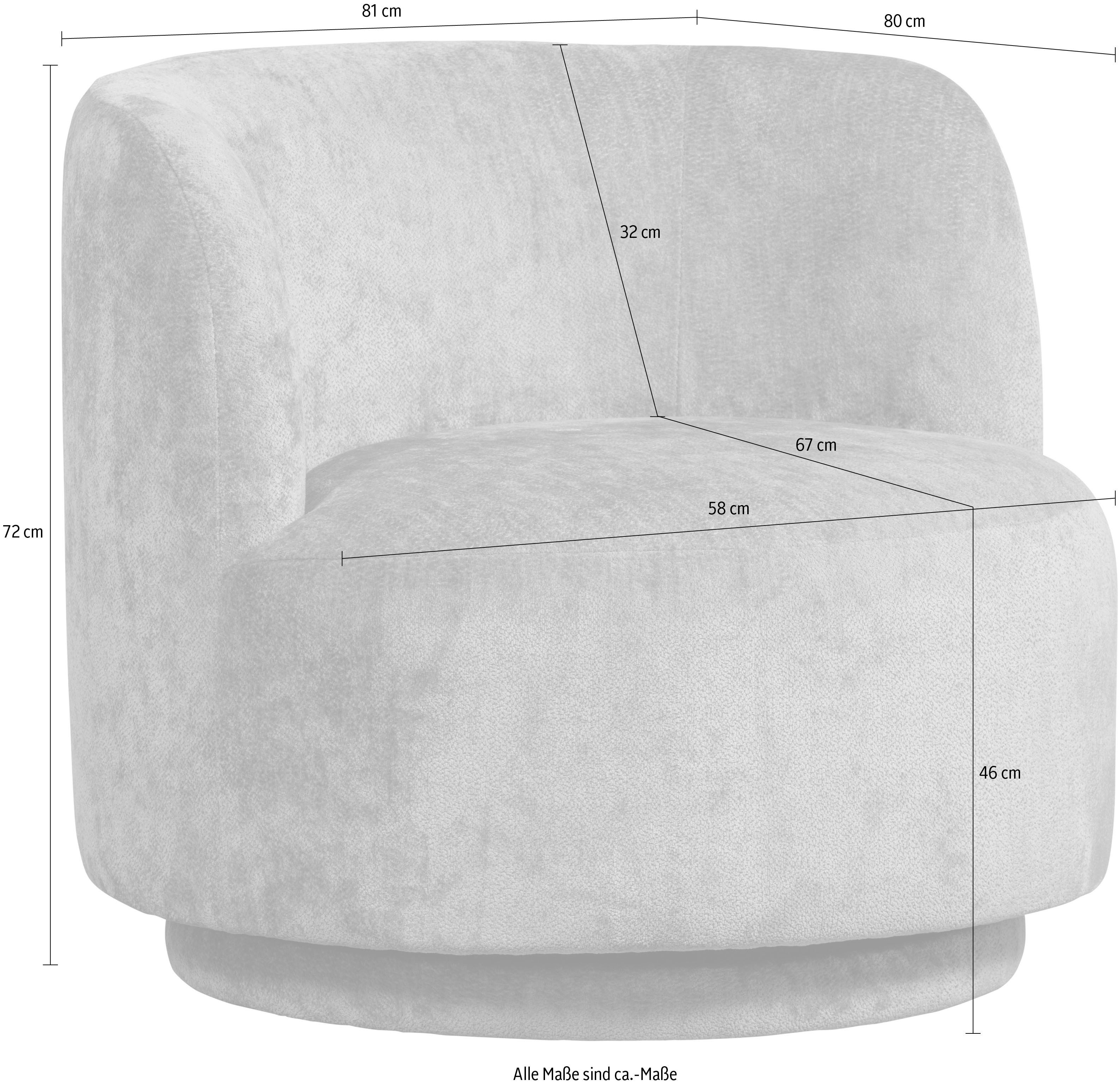 WOOOD Draaibare fauteuil Popular vrijstaand, h 72 cm x b 81 cm