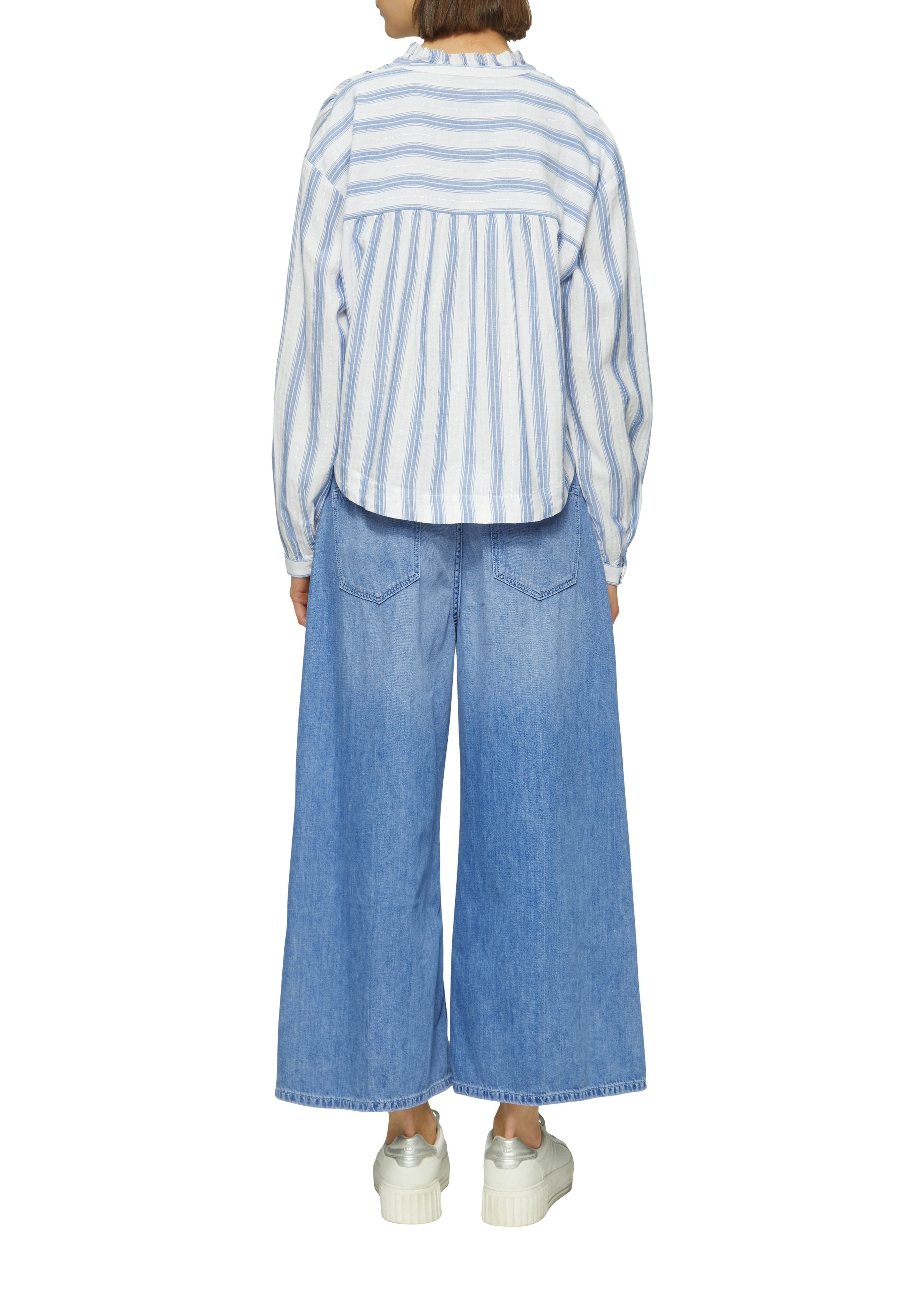 s.Oliver Blouse met lange mouwen met ruches en glittergaren