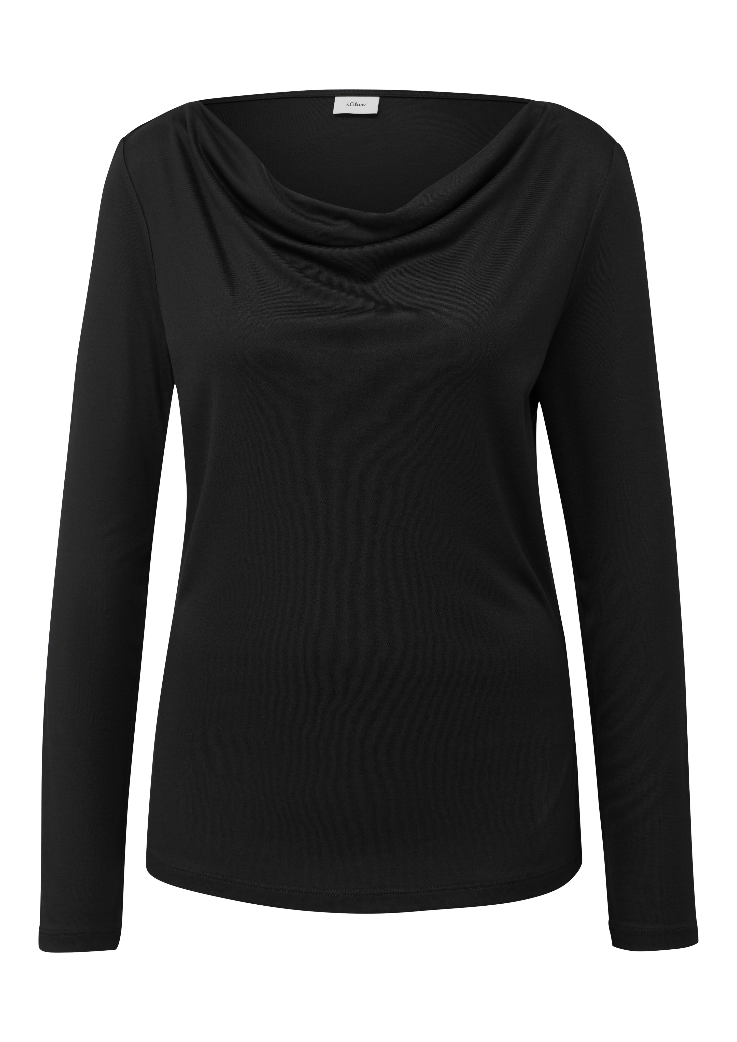 s.Oliver BLACK LABEL Shirt met lange mouwen met cascadehals