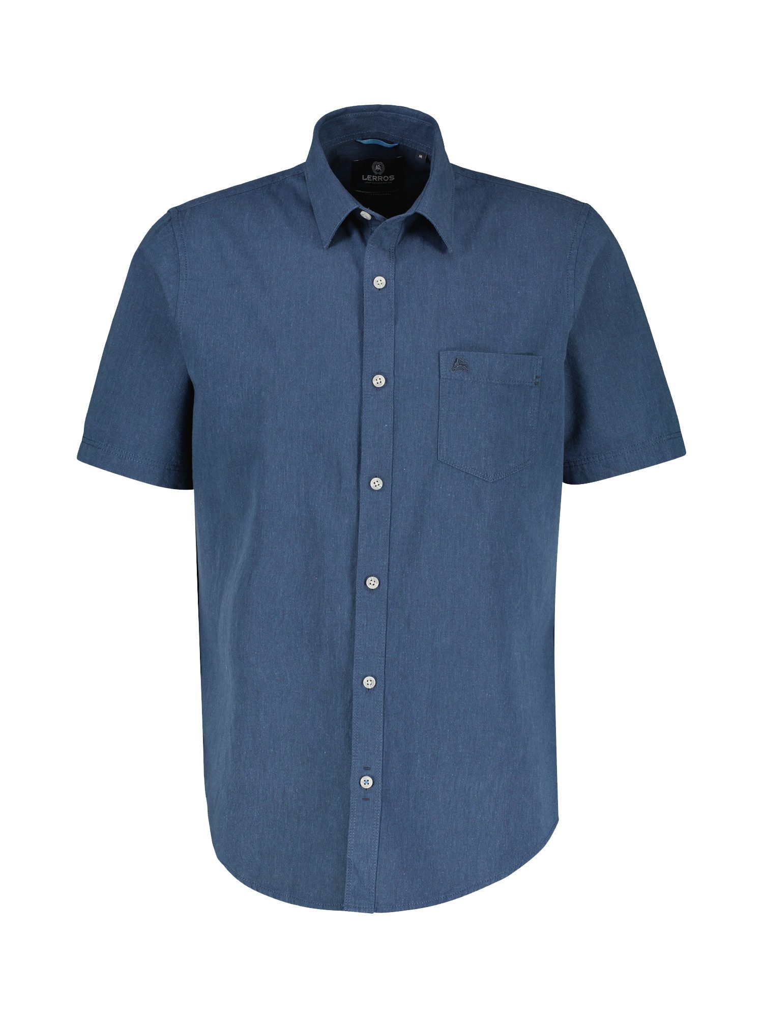 Lerros Linnen overhemd LERROS casual katoen-linnen overhemd, effen heren overhemden maat S blauw